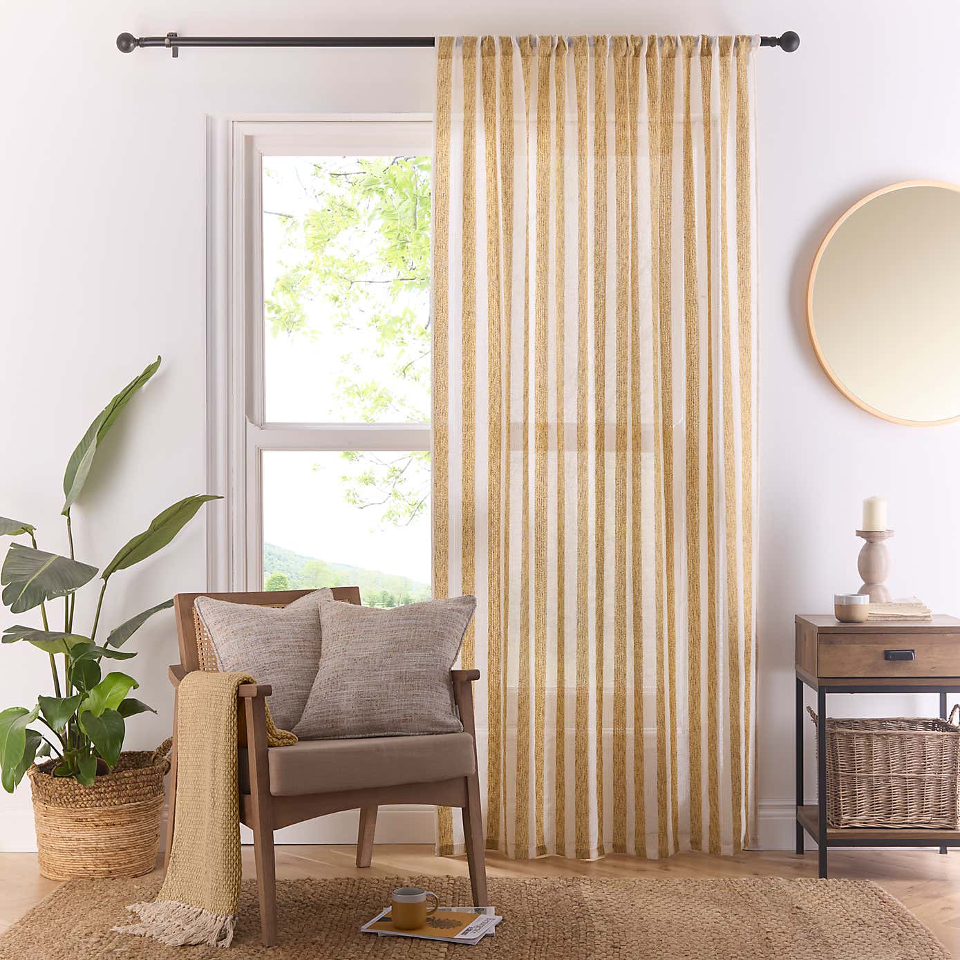 Lettie Stripe Slot Top Voile Panel