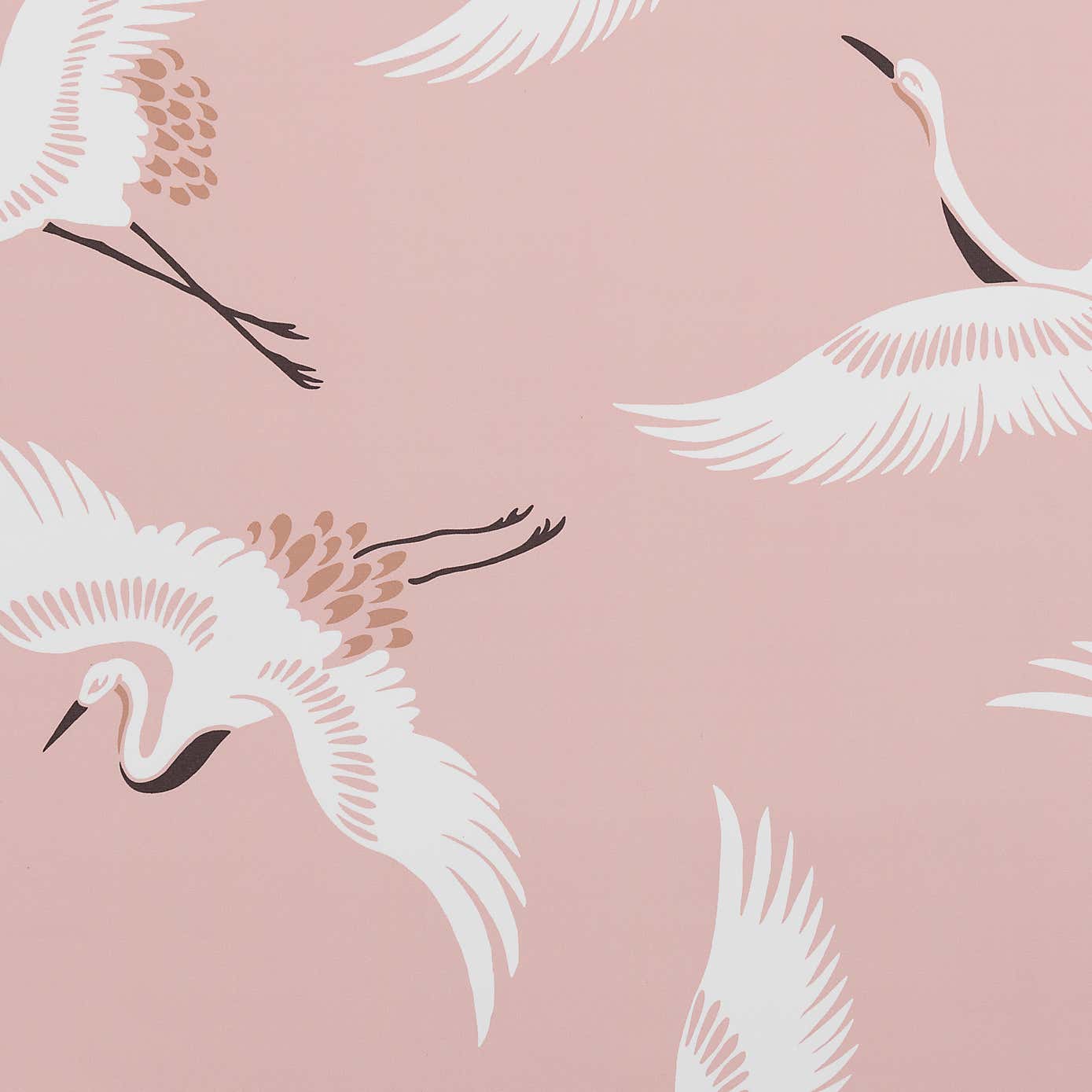 Japandi Cranes Blackout Blush Roller Blind