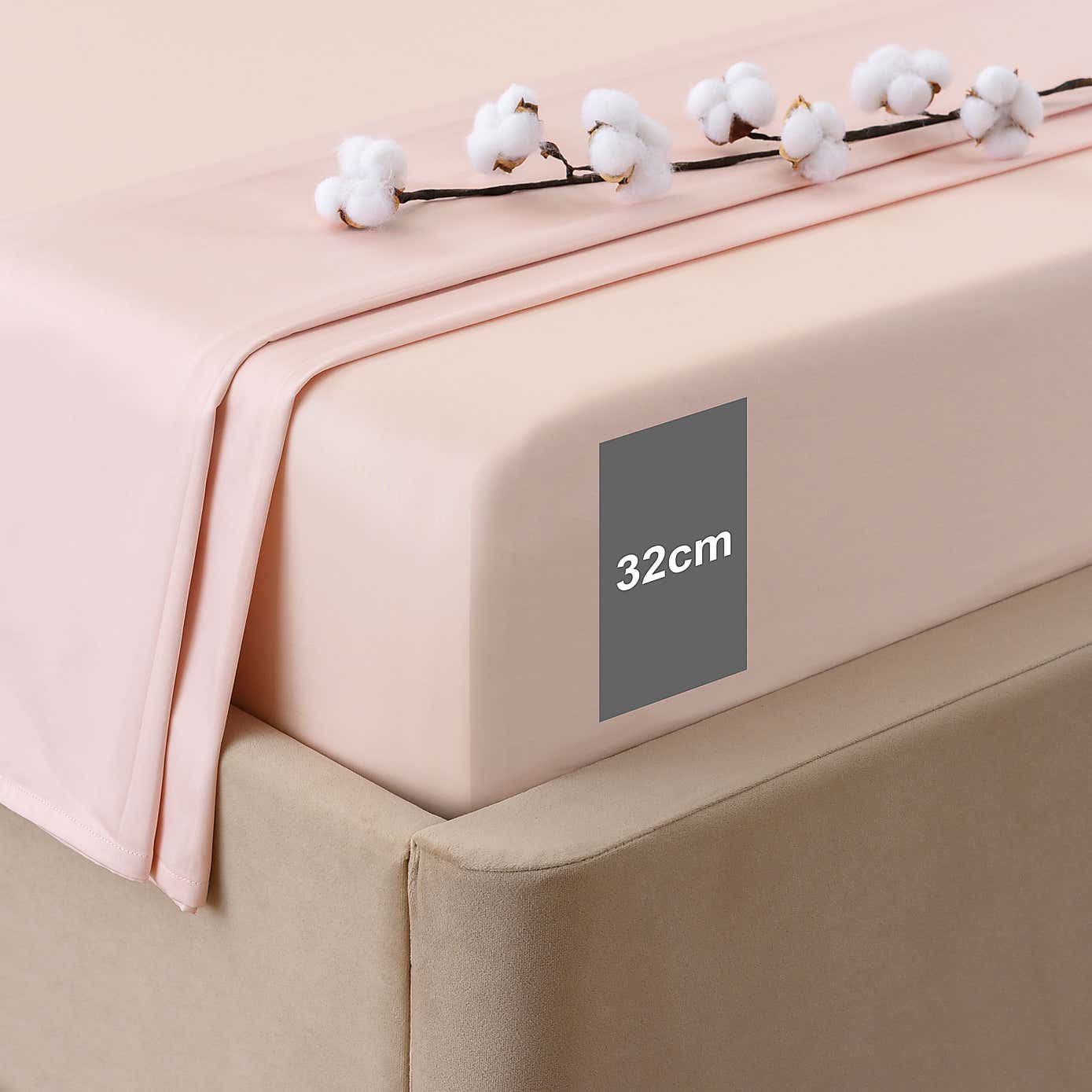 Dorma 300 Thread Count 100% Cotton Sateen Plain Fitted Sheet