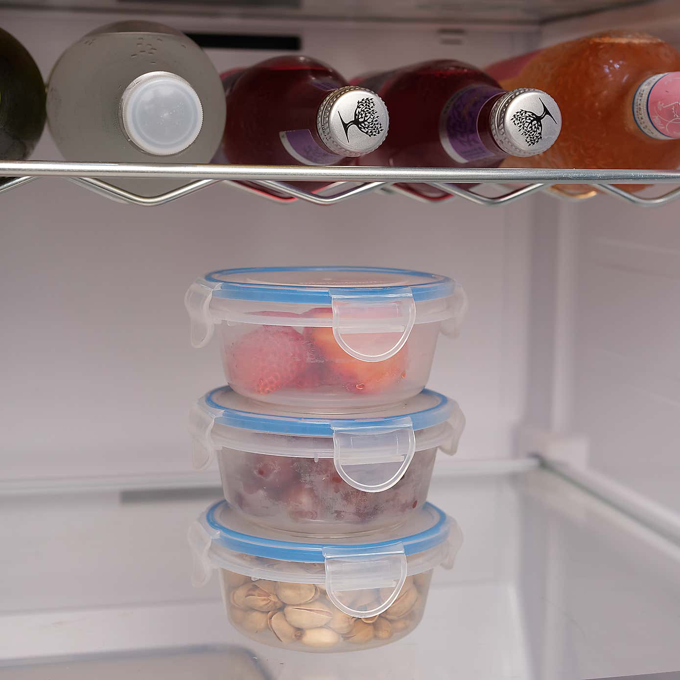 ADDIS Set of 3 Round 300ml Clip Tight Storage Containers