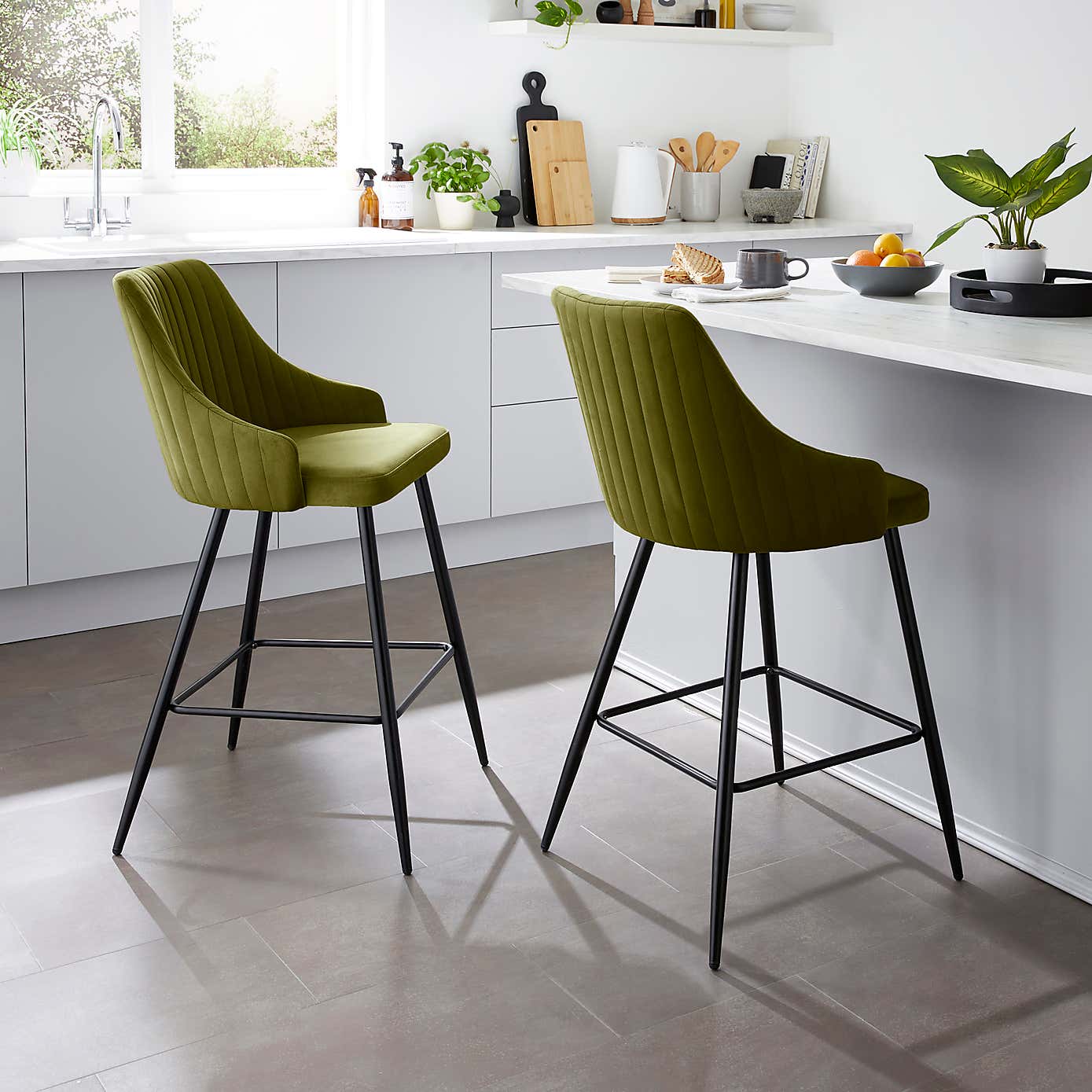 Shea Bar Stool, Velvet
