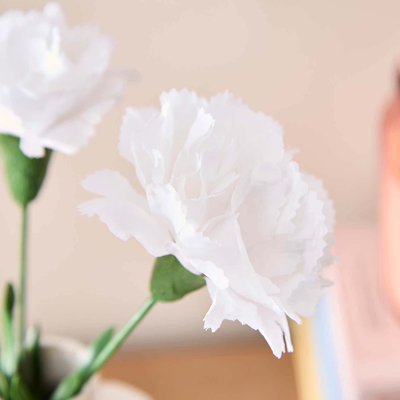 Artificial White Carnation Posy