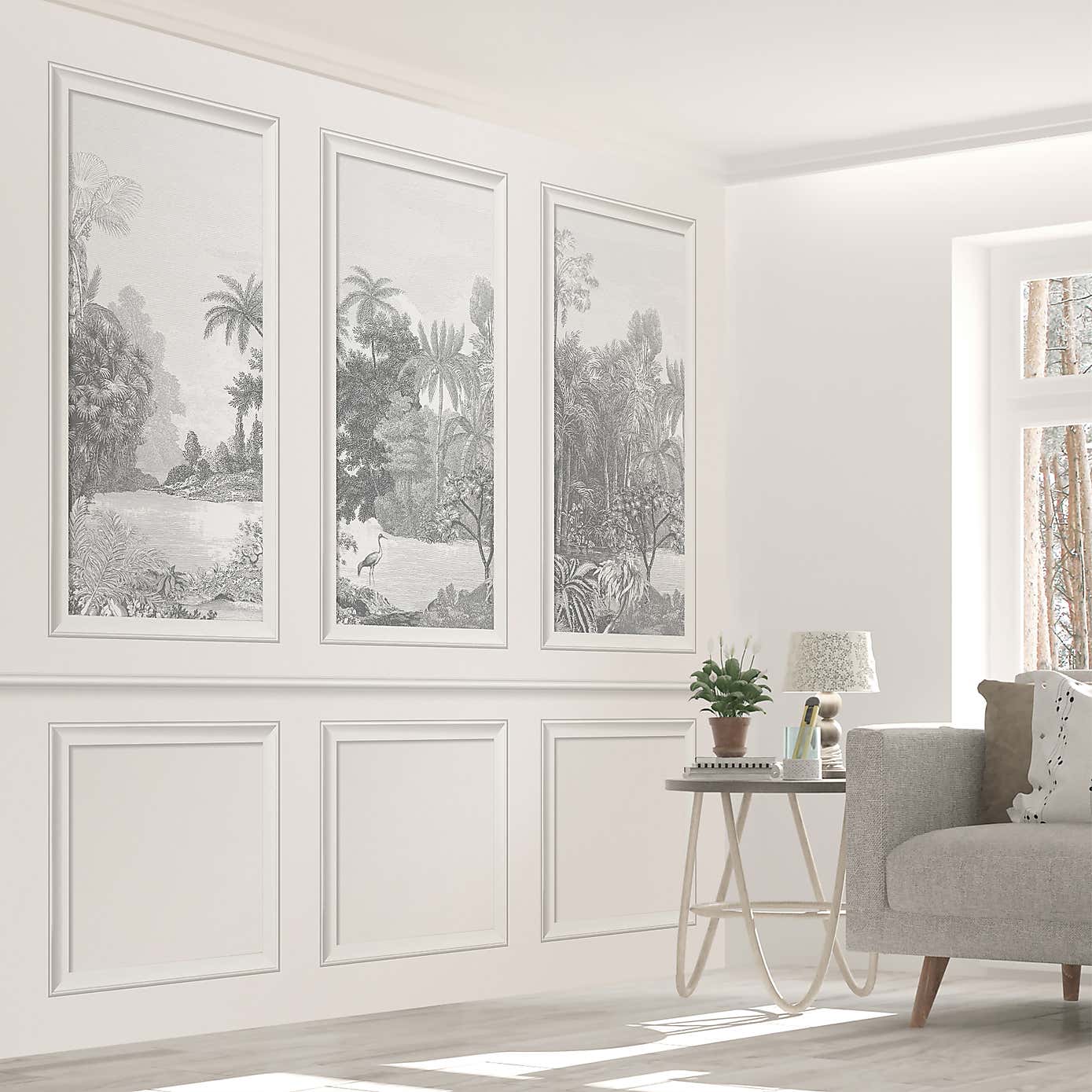 Vintage Tropical Pannelled Wall Mural