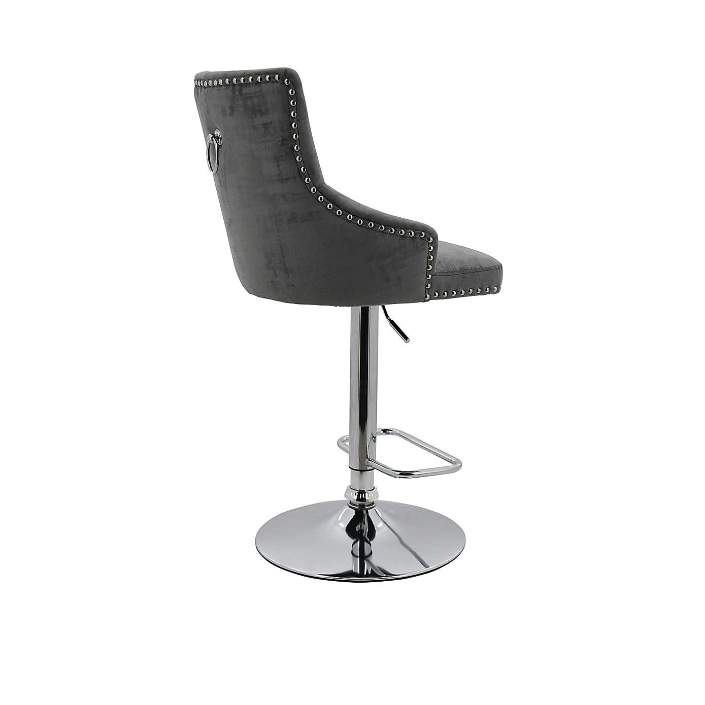 Selena Distressed Velvet Bar Stool