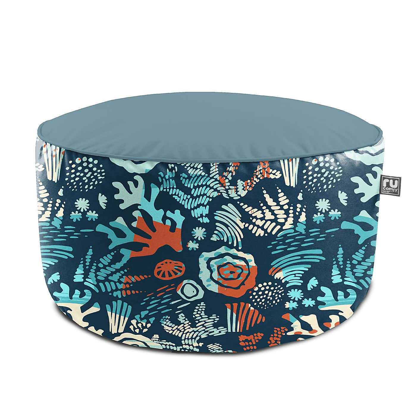 rucomfy Sea Breeze Printed Drum Indoor Outdoor Pouffe