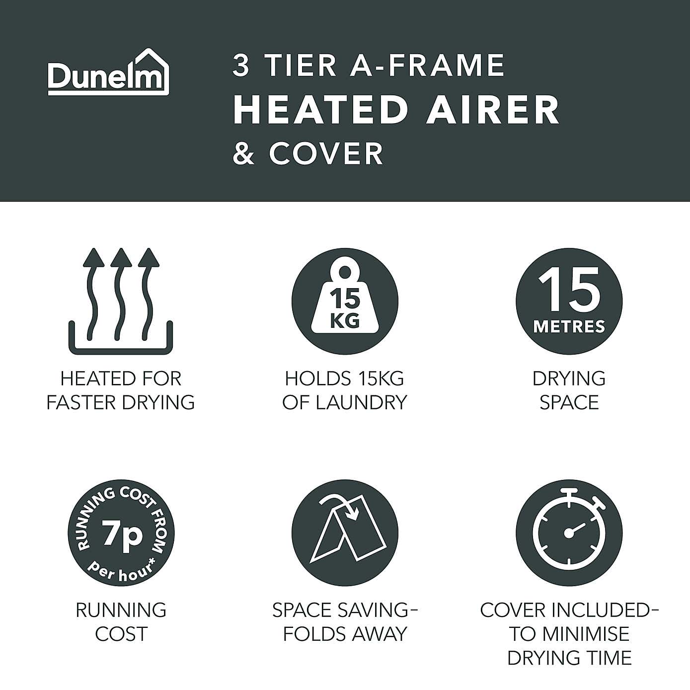 3 Tier A Frame Heated Airer and Cover