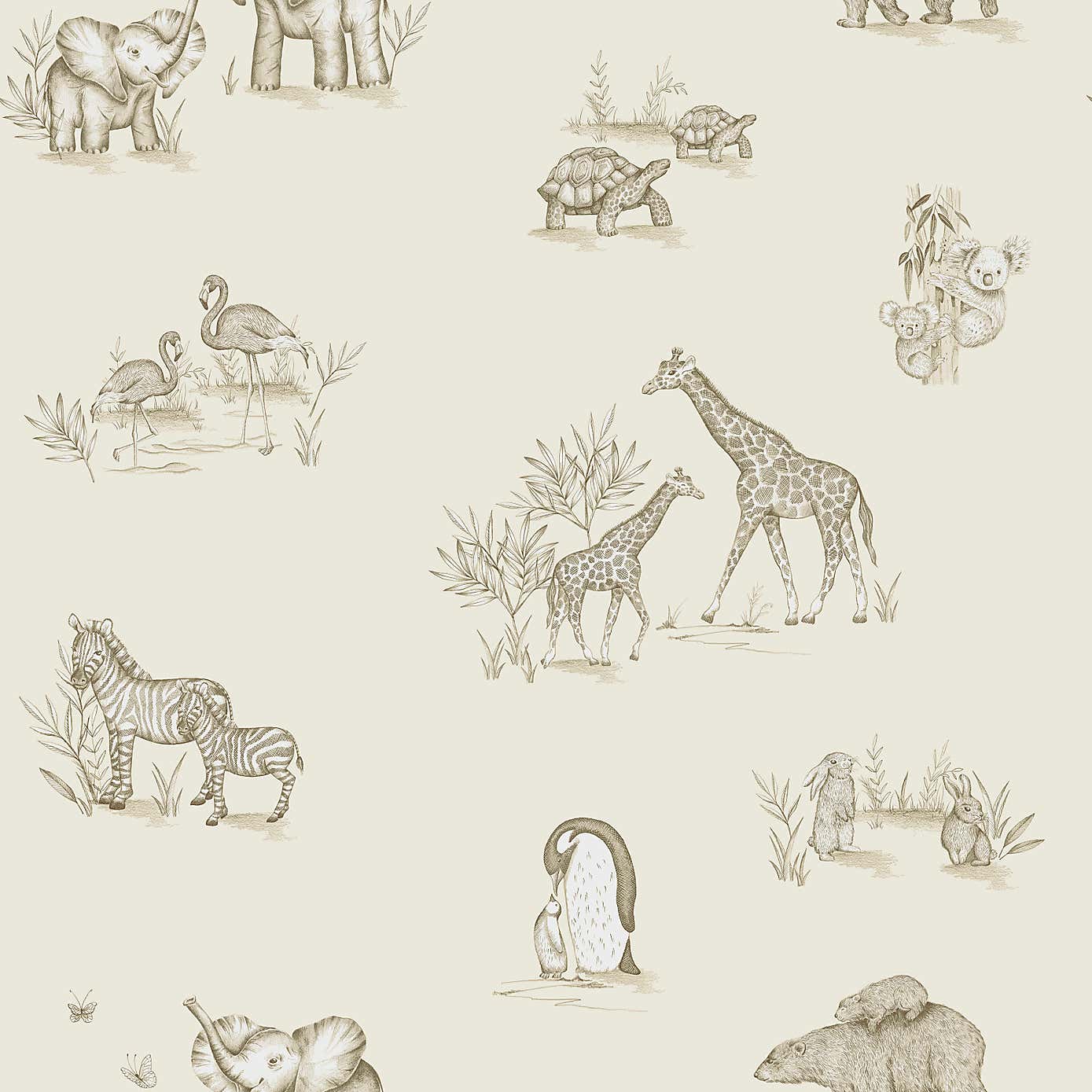 Sketched Animals Wallpaper