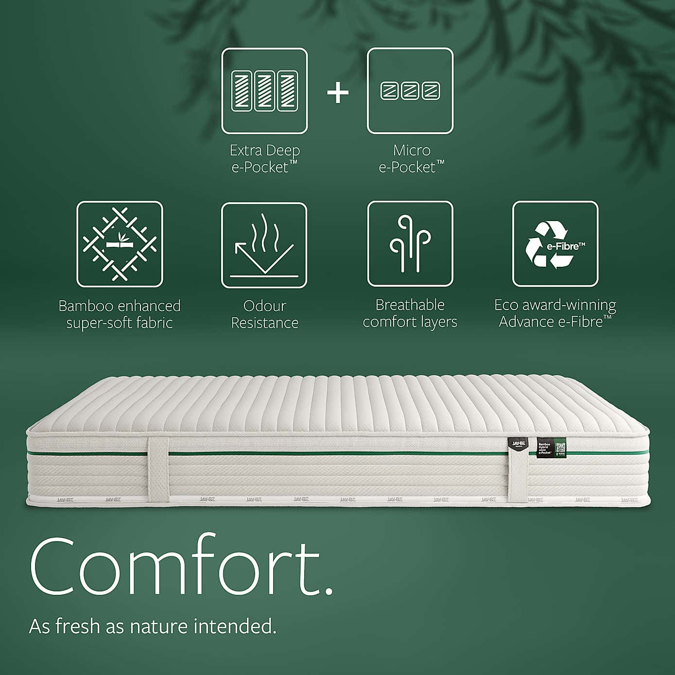 Jay-Be Natural Bamboo 2000 Pocket Mattress