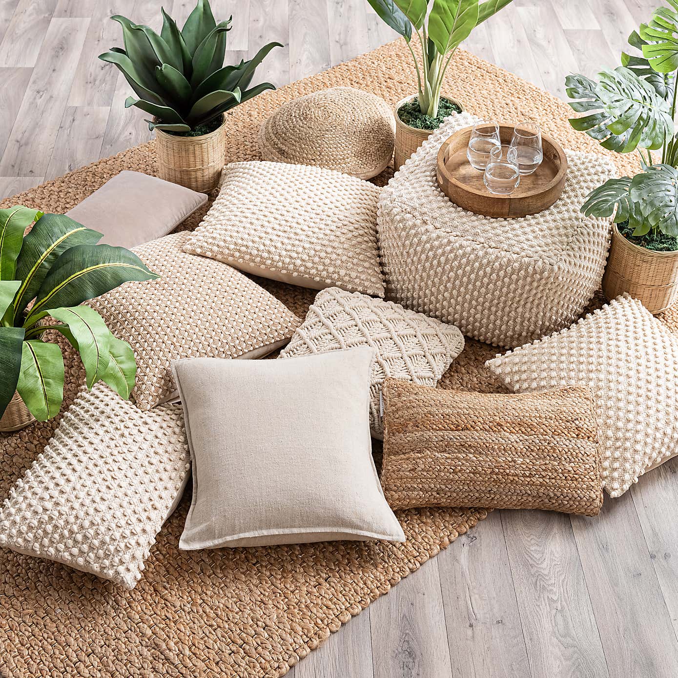 Jersey Bobble Square Cushion