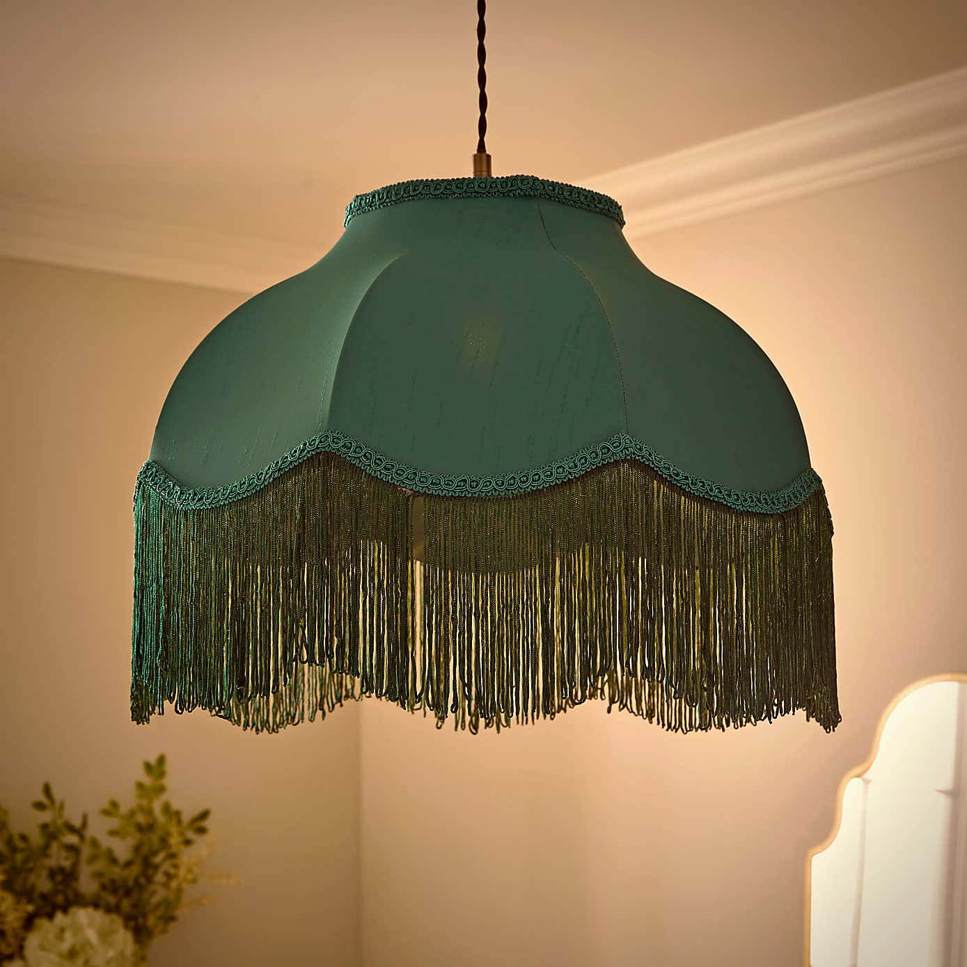 Carmona Fringed Satin Lamp Shade