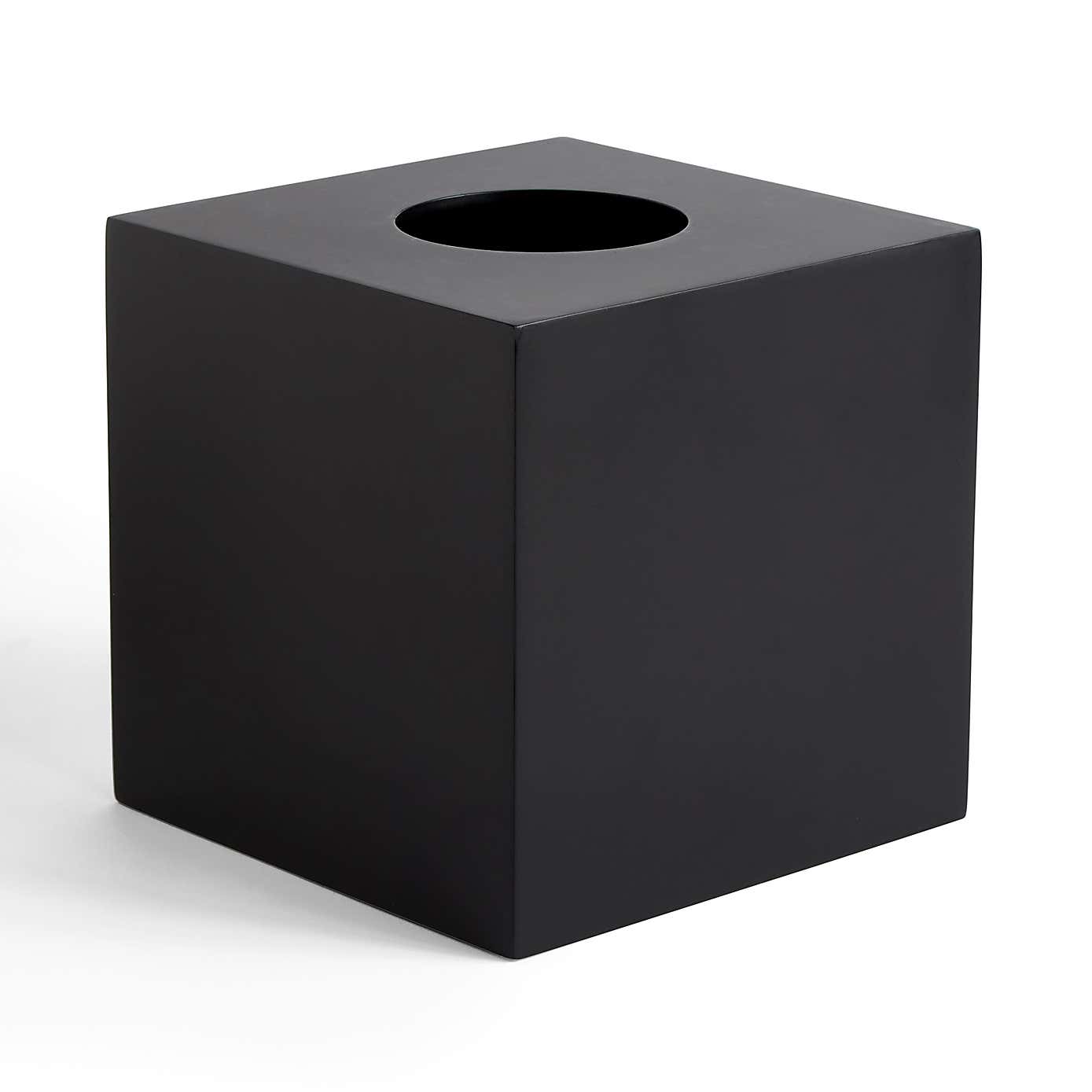 Black Square Resin Tissue Box Cover