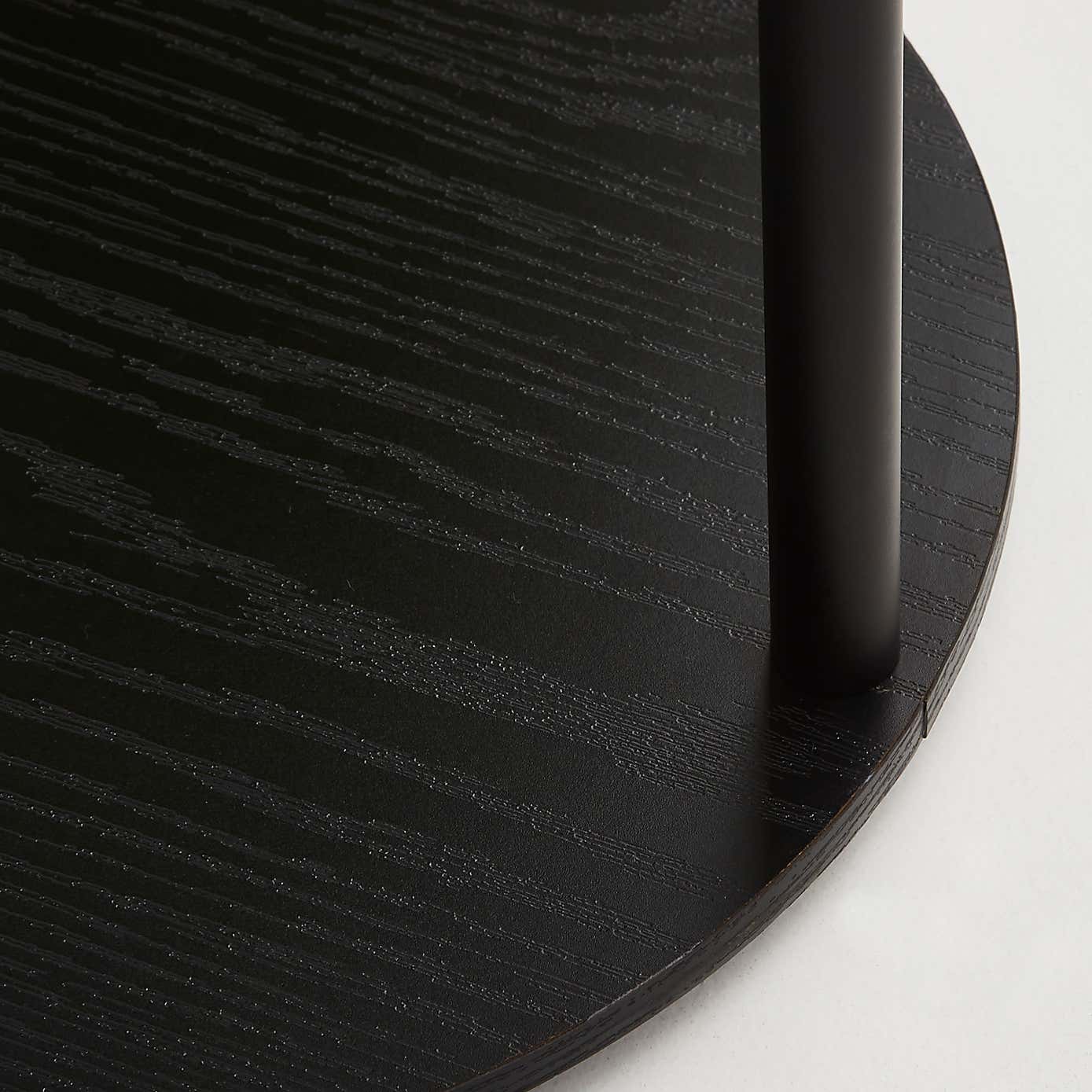 Aiko Side Table with 1 LED Light Black and Faux Marble