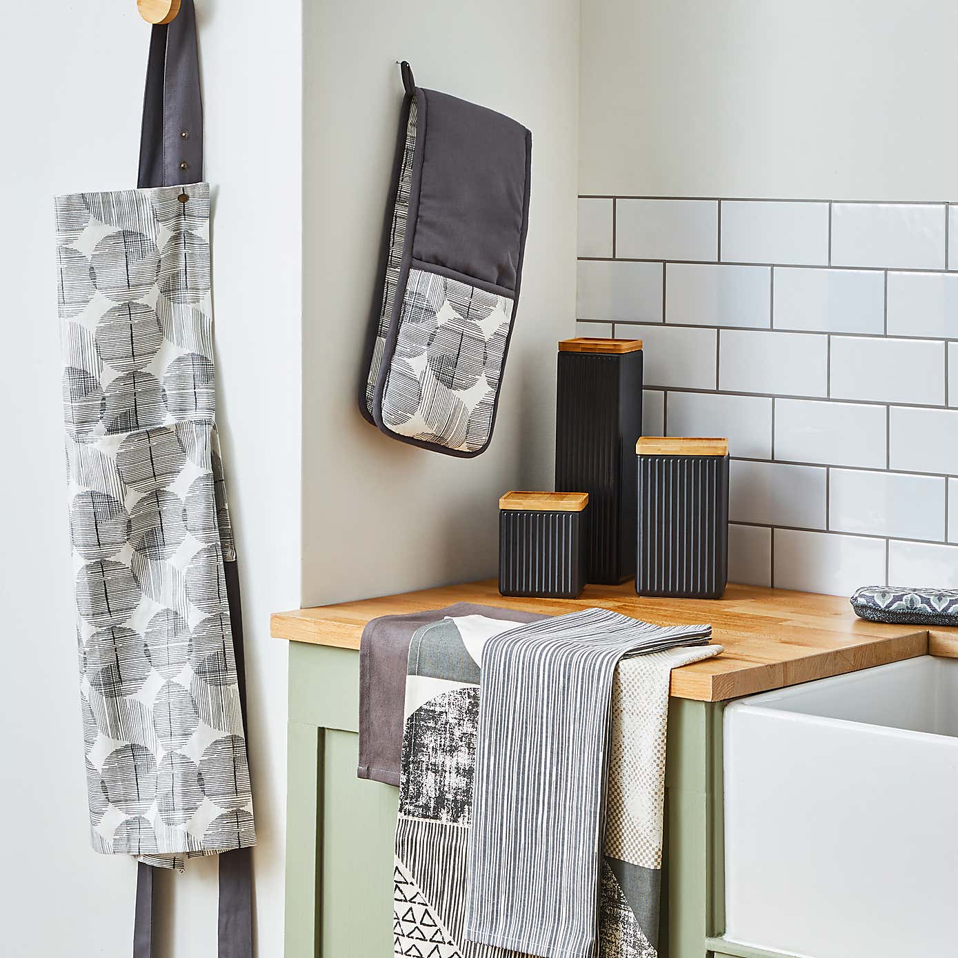 Matt Black Ceramic Medium Square Kitchen Canister