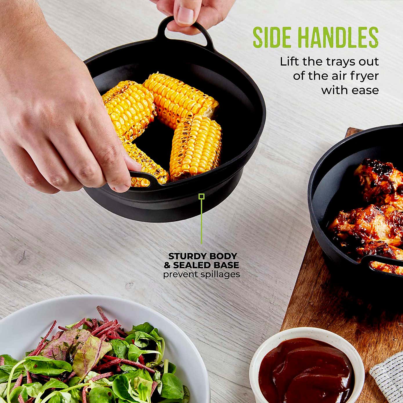 Tower Set of 2 Round Foldable Trays