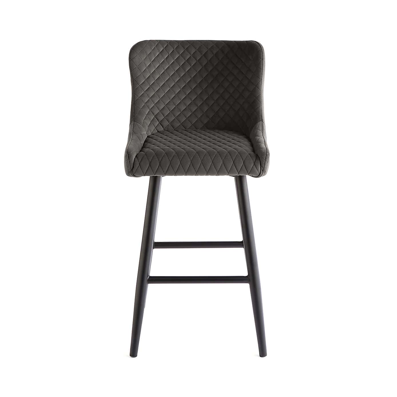 Montreal Bar Stool Charcoal Velvet