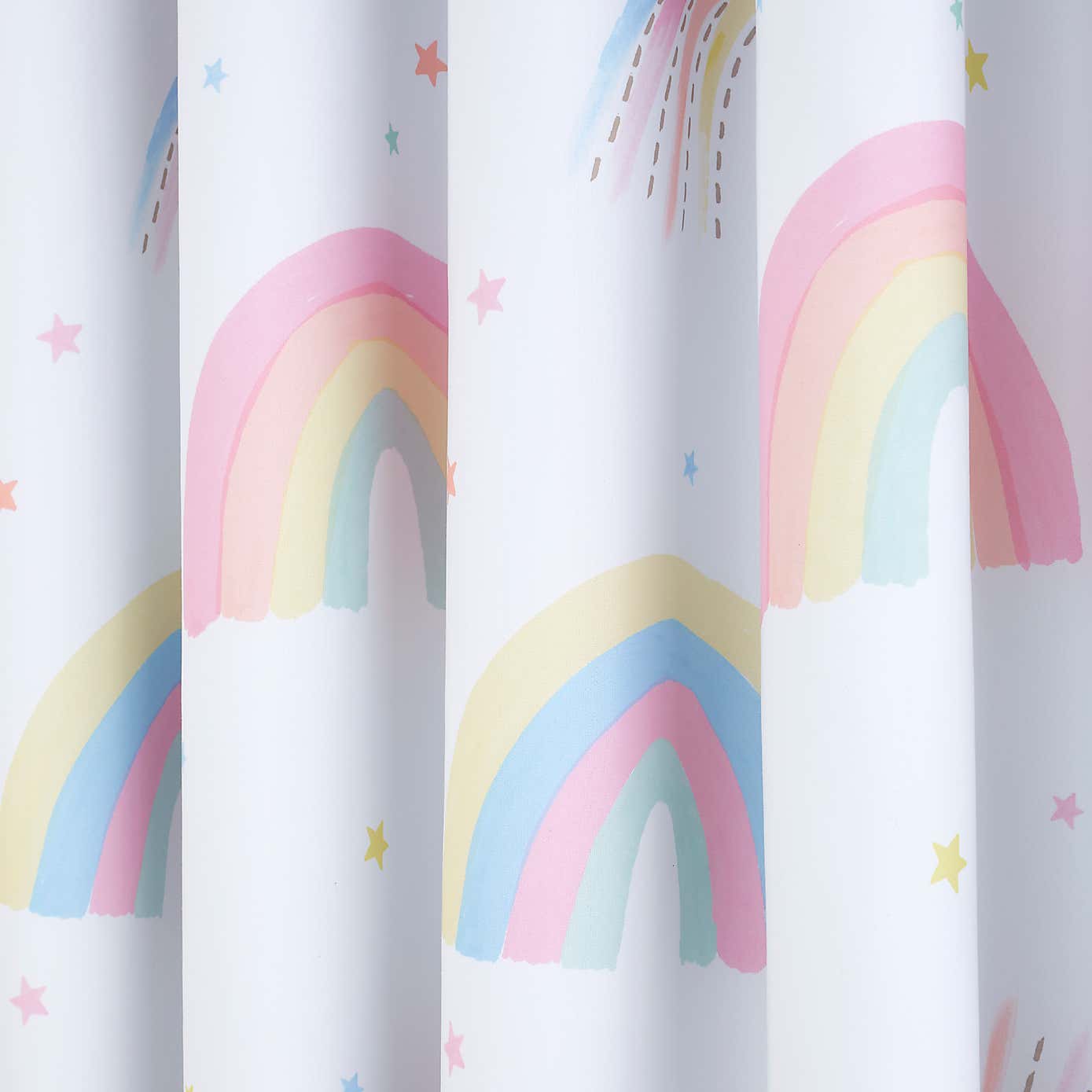 Watercolour Rainbow Blackout Eyelet Curtains