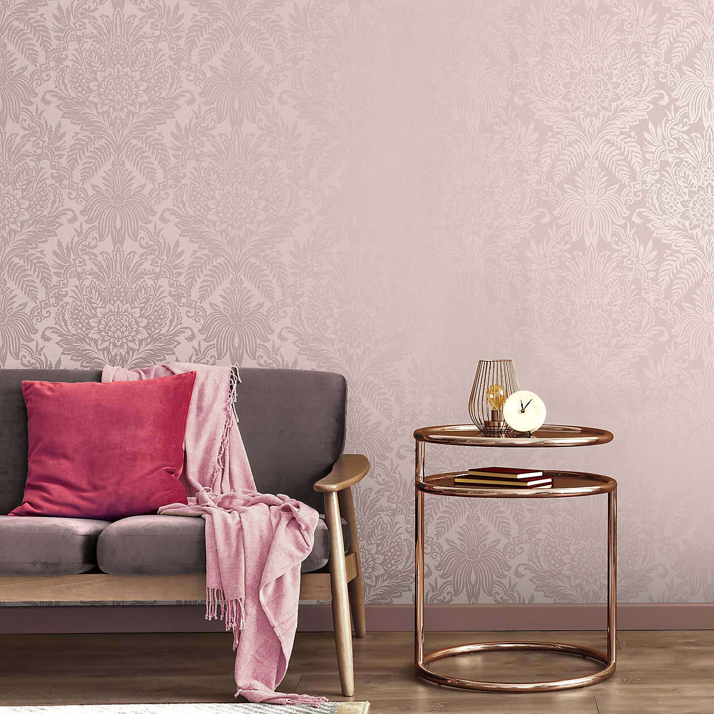Crown Signature Damask Rose Wallpaper