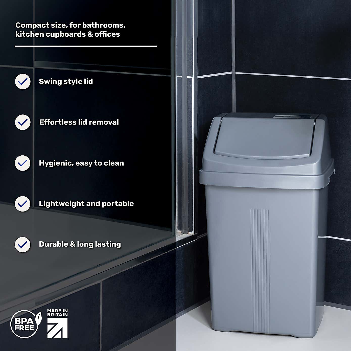 Wham Casa Navy 8L Swing Bin