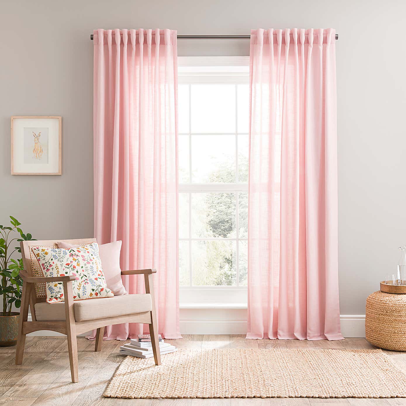 Touch of Linen Unlined Tab Top Curtains