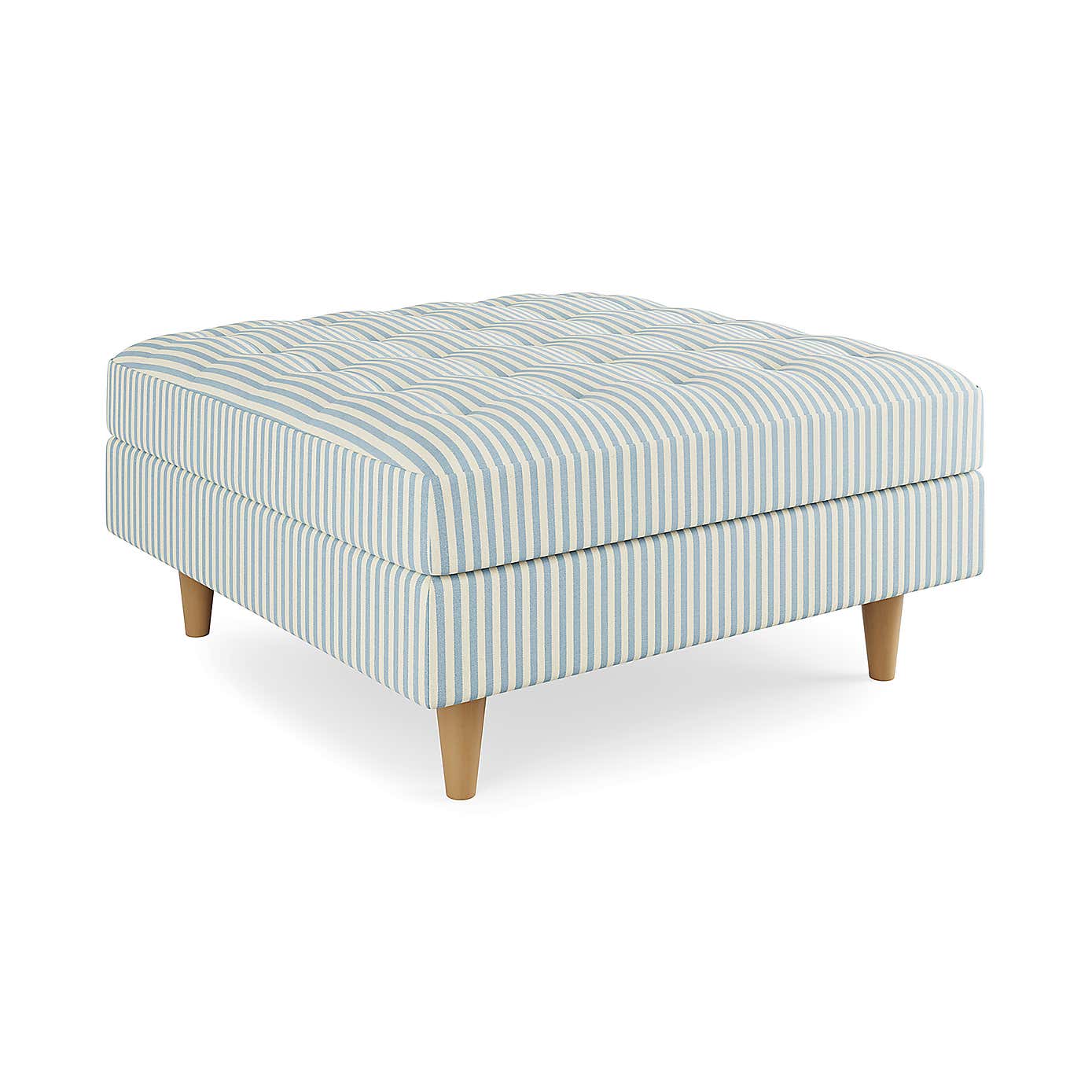 Zoe Square Storage Footstool, Pinstripe