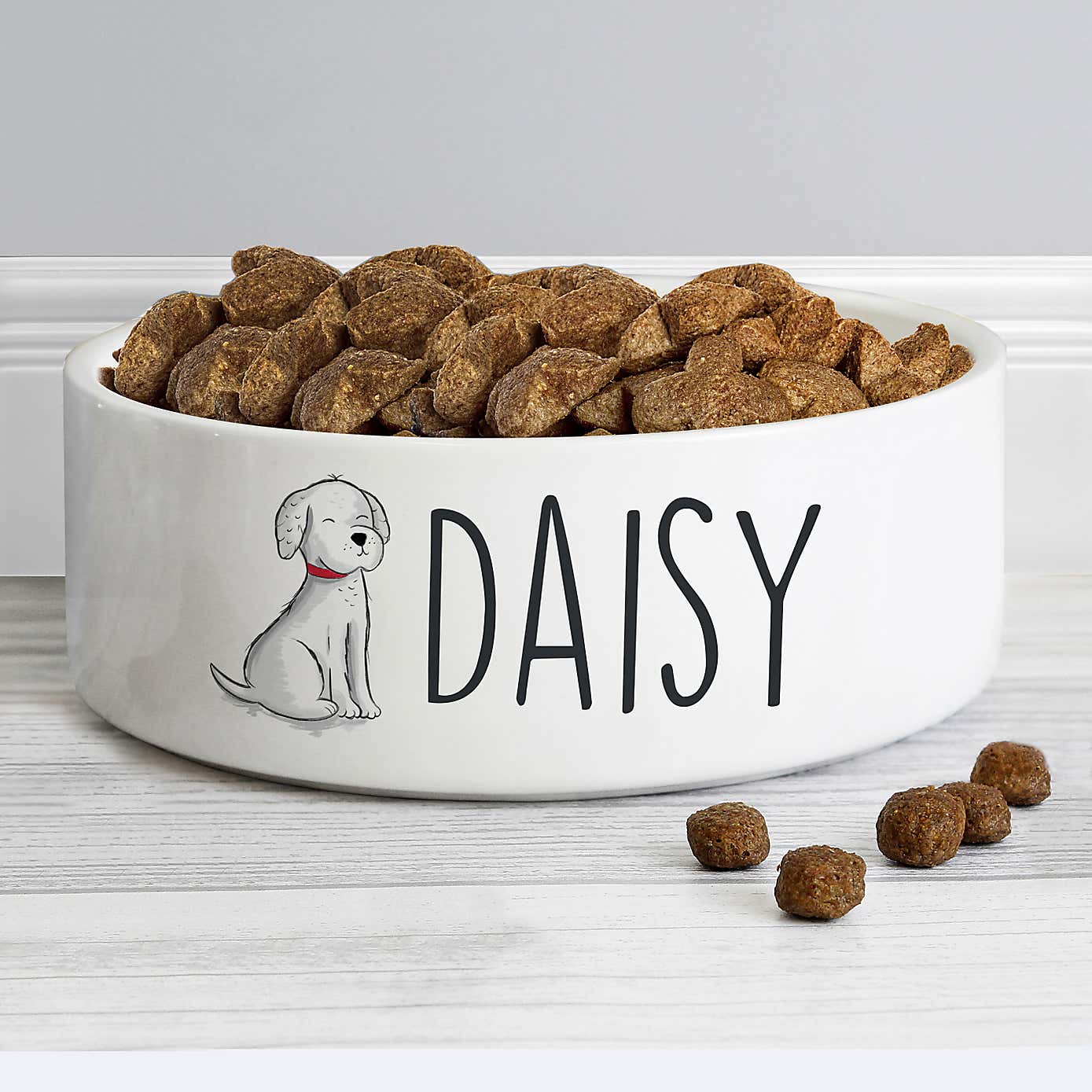 Personalised Scribble Dog Medium Ceramic Pet Bowl