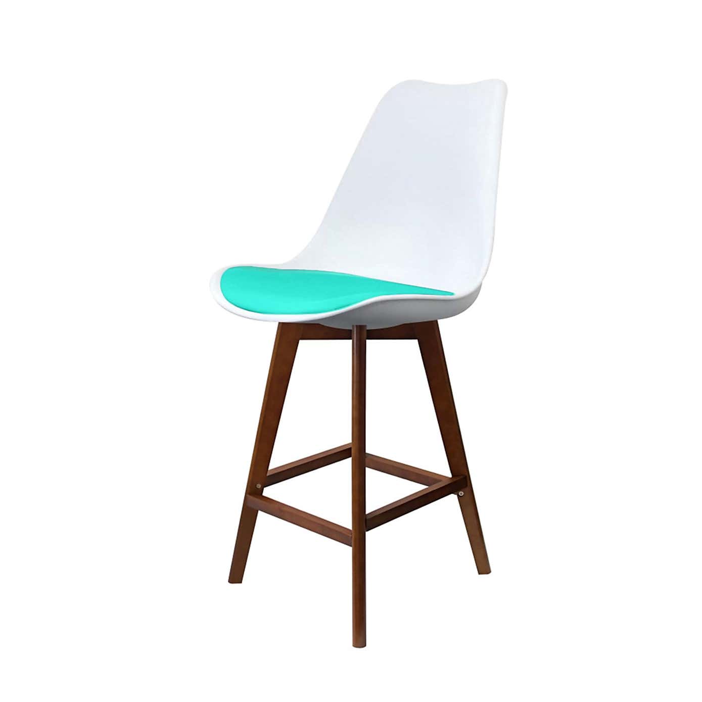 Fusion Living Soho White Plastic Bar Stool