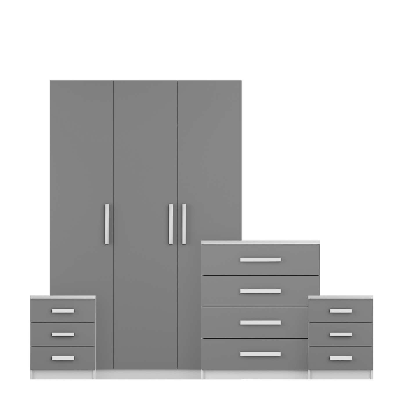 Sudbury 4 Piece Triple Wardrobe Bedroom Furniture Set