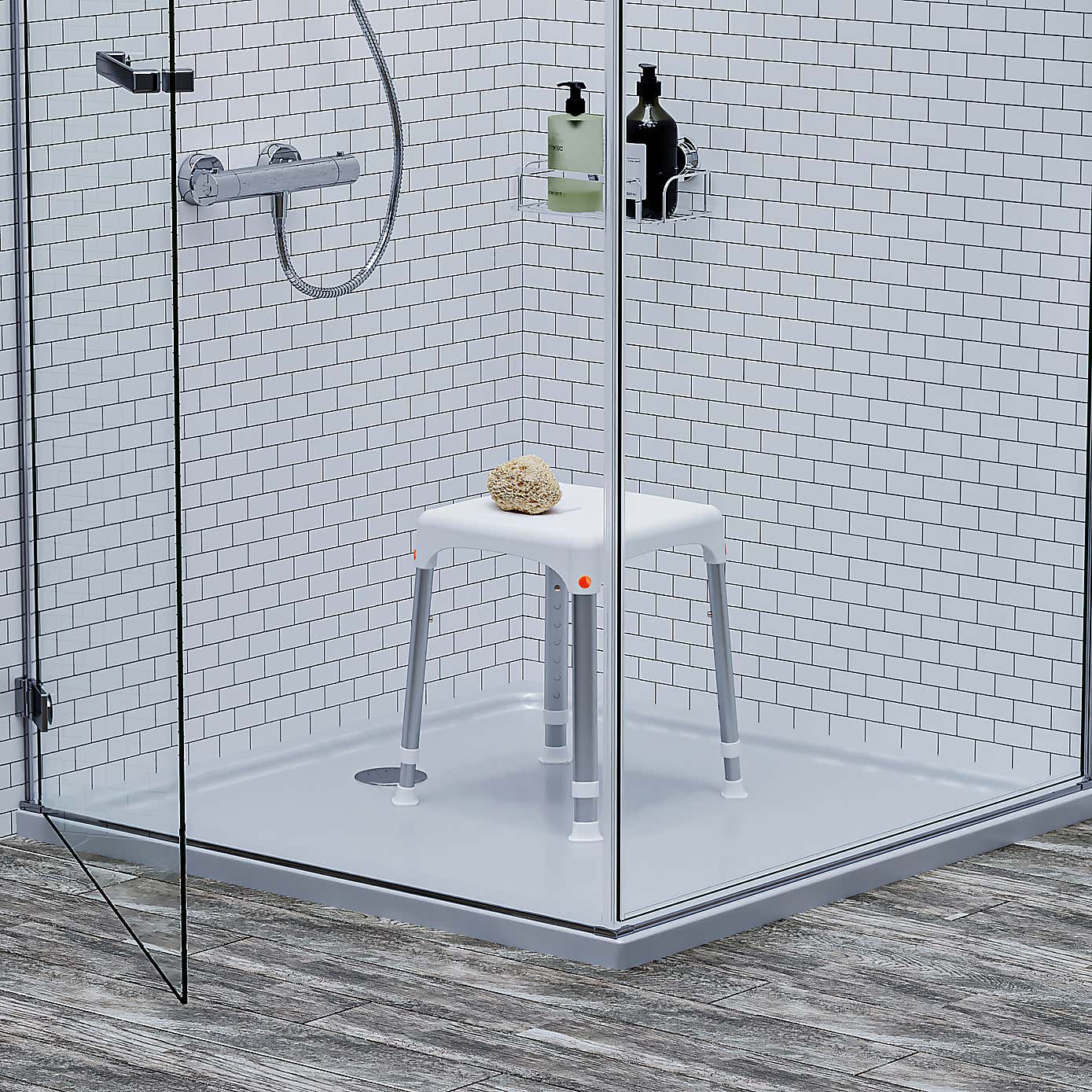 White Inclusive Shower Stool