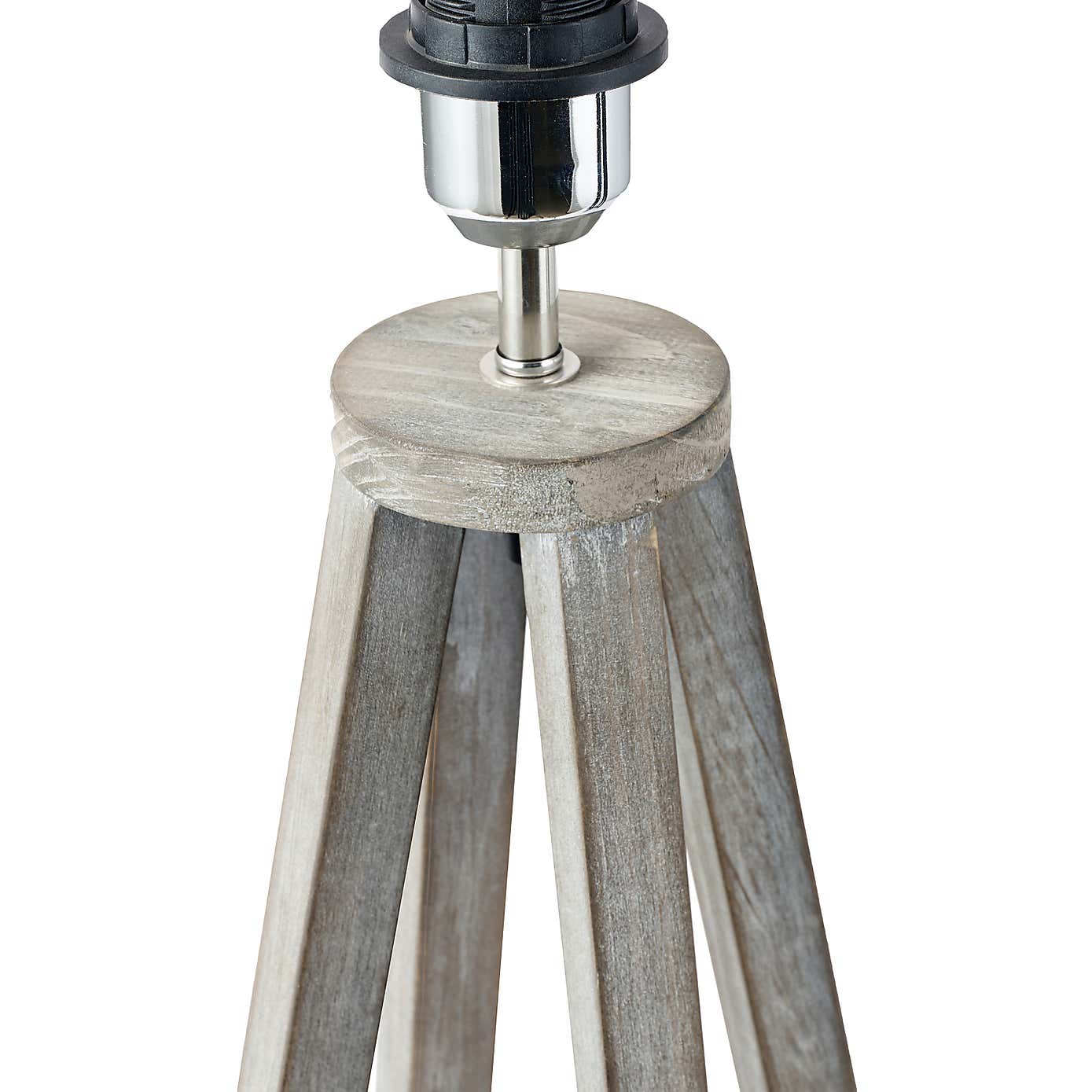 Whitby Wood Tapered 4 Post Table Lamp with 35cm Linen Drum Shade