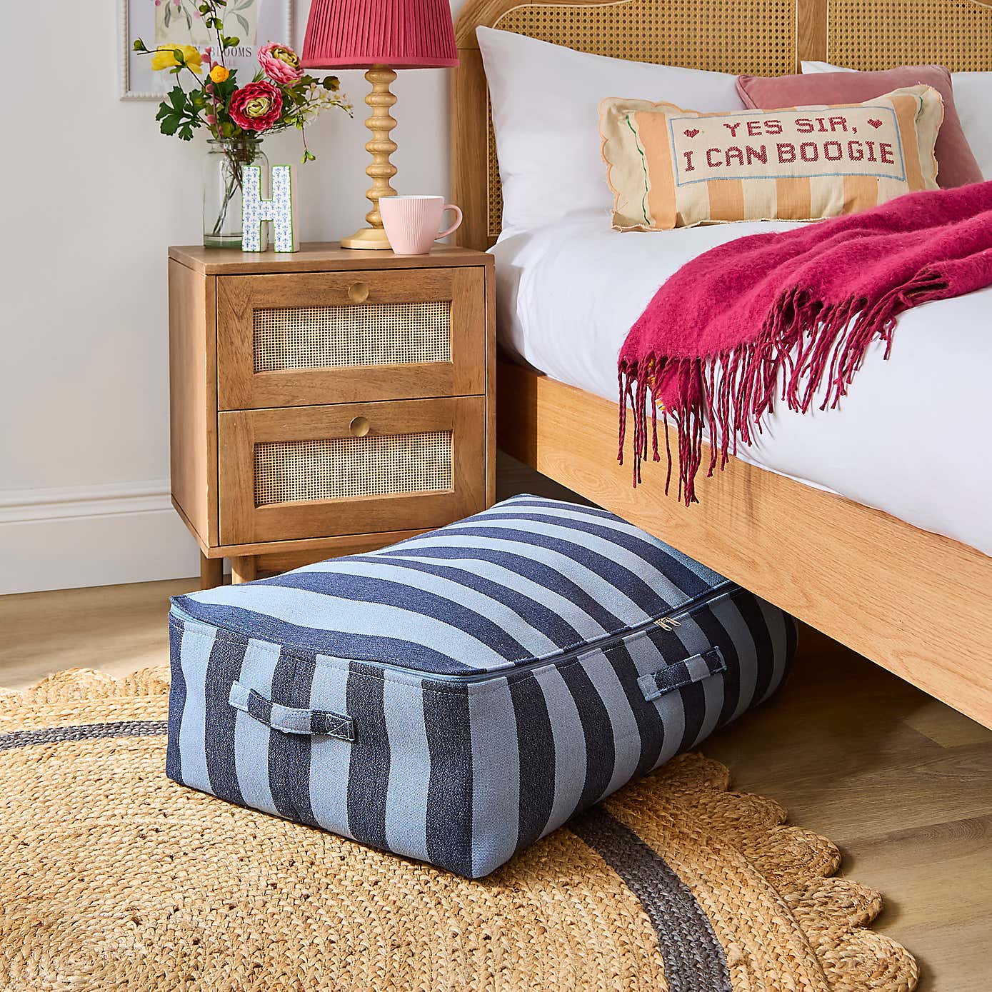 Beatrice Woven Stripe Underbed Storage Bag