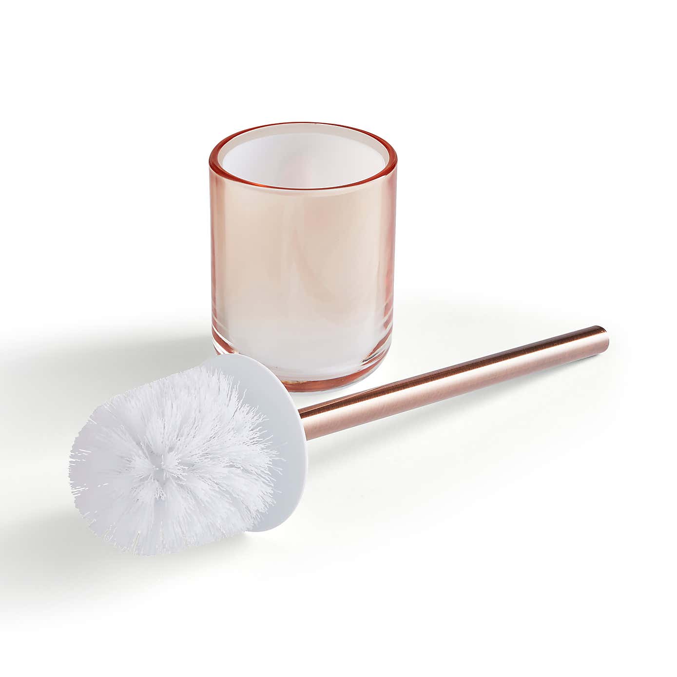 Ombre Apricot Glass Toilet Brush