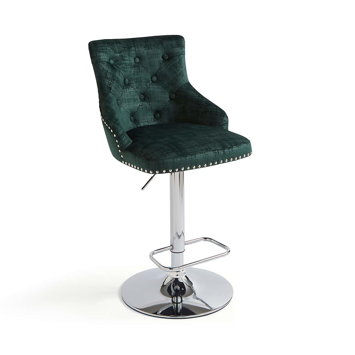 Selena Distressed Velvet Bar Stool