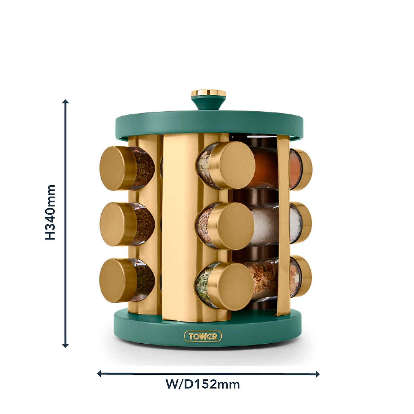 Tower Cavaletto 12 Jar Spice Rack Set