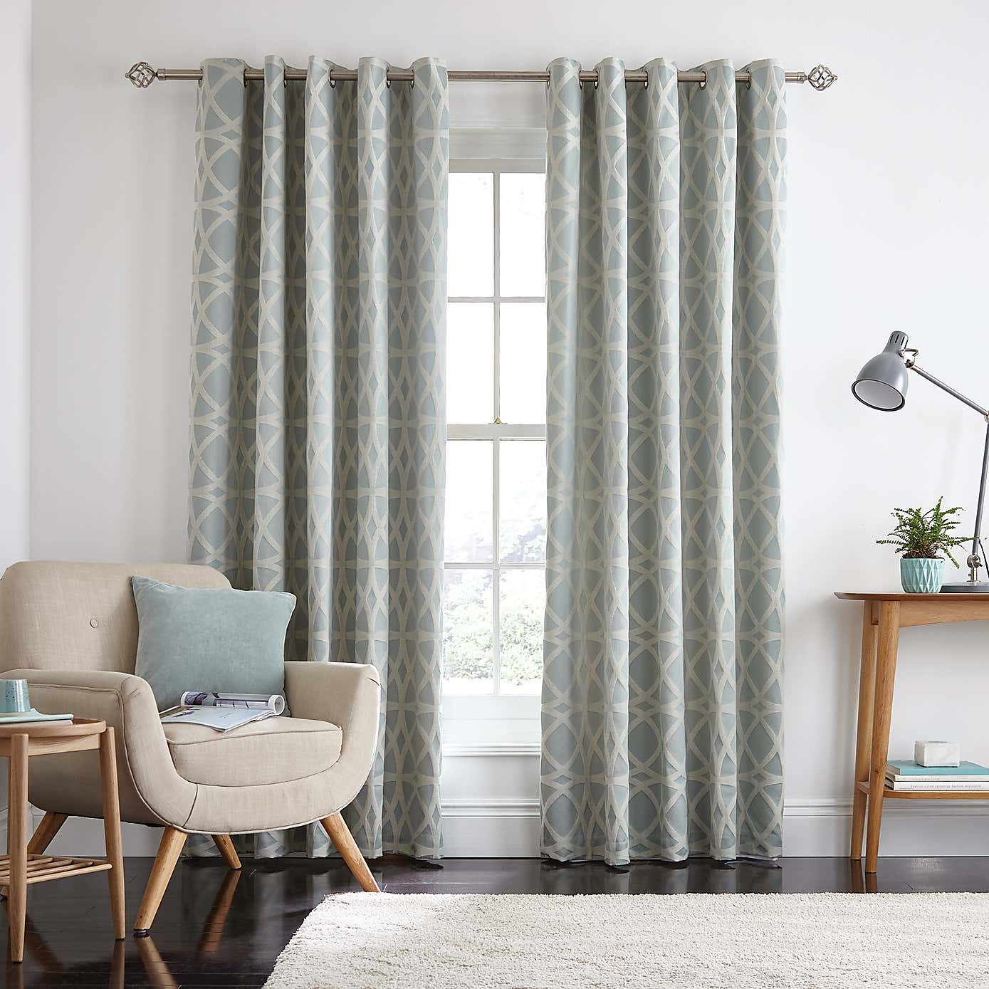 York Jacquard Eyelet Curtains
