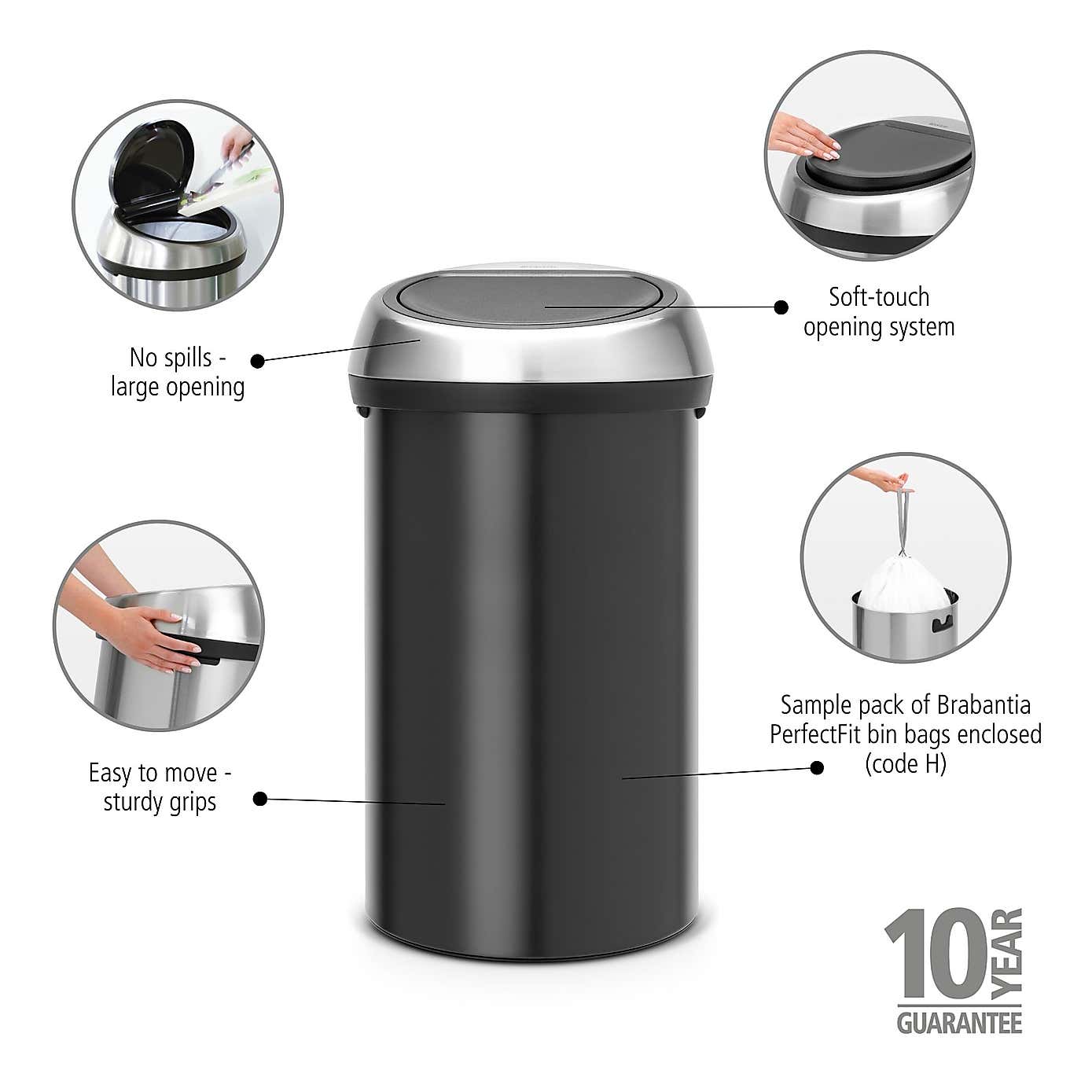 Brabantia 60L Touch Bin