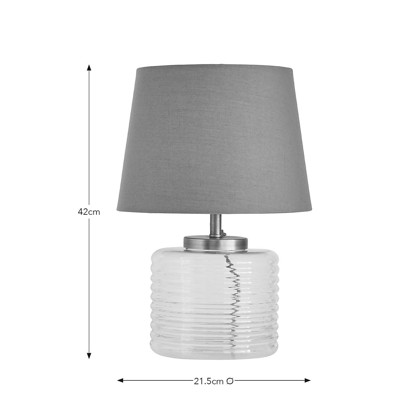 Charelle Ribbed Glass Table Lamp