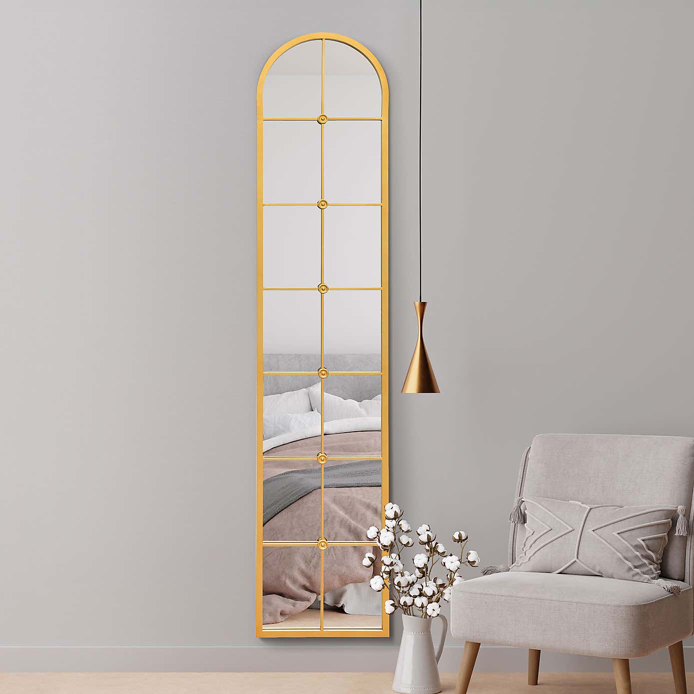 Arcus Cenestra Arched Indoor Outdoor Full Length Wall Mirror