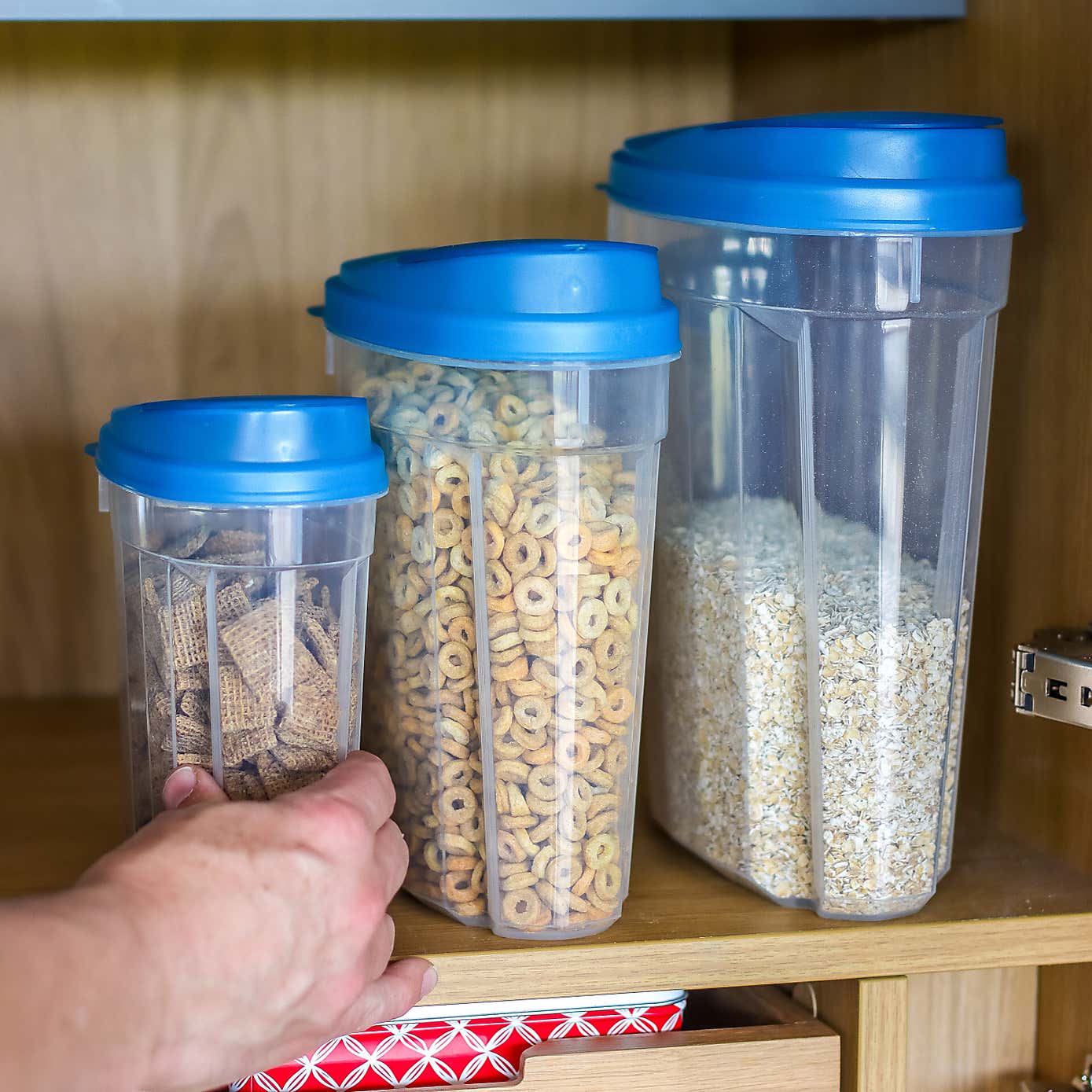 KitchenCraft Set of 3 Plastic Dry Food Containers with Lids