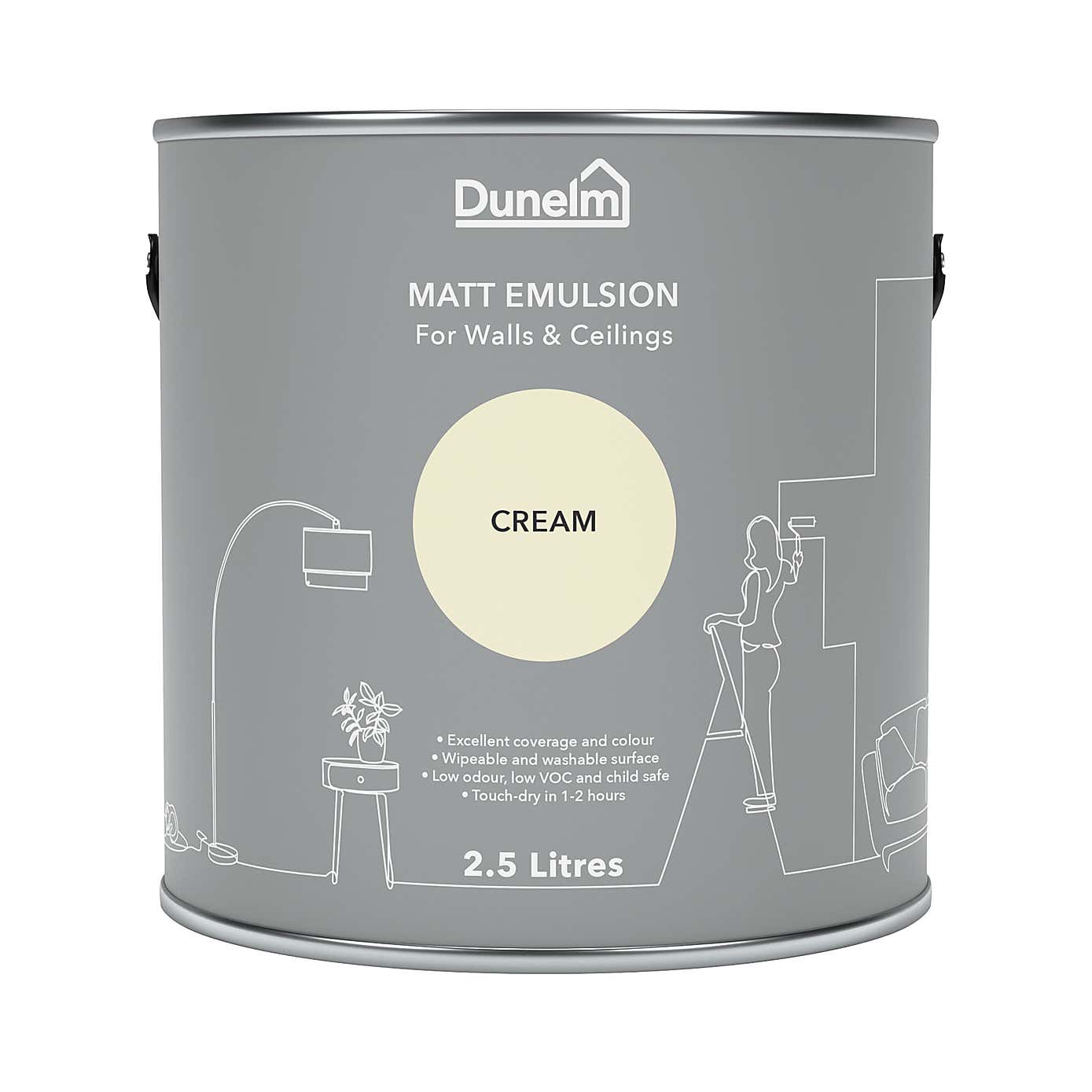 Dunelm Cream Matt Emulsion Paint