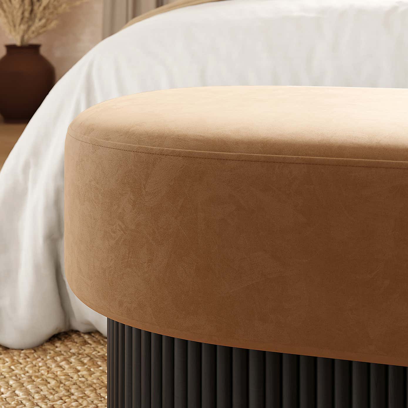 Amari Fluted Storage Ottoman