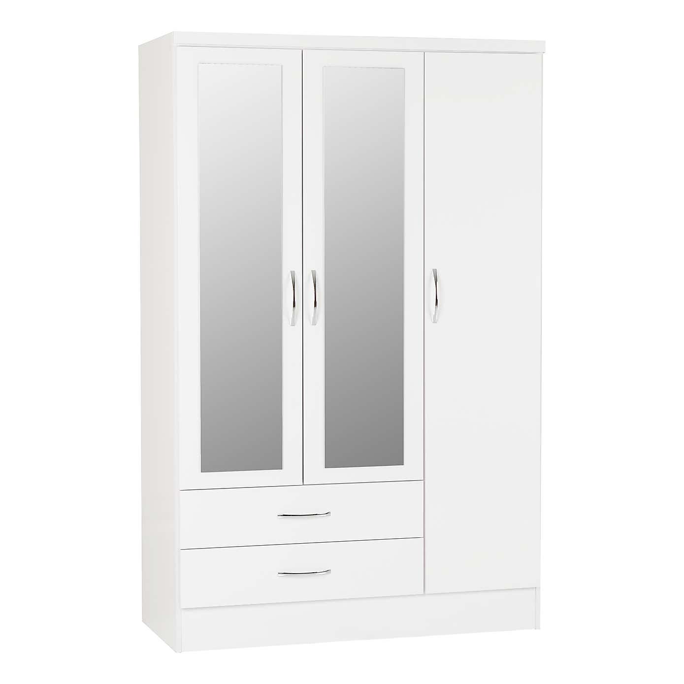 Nevada White Triple Drawer Wardrobe