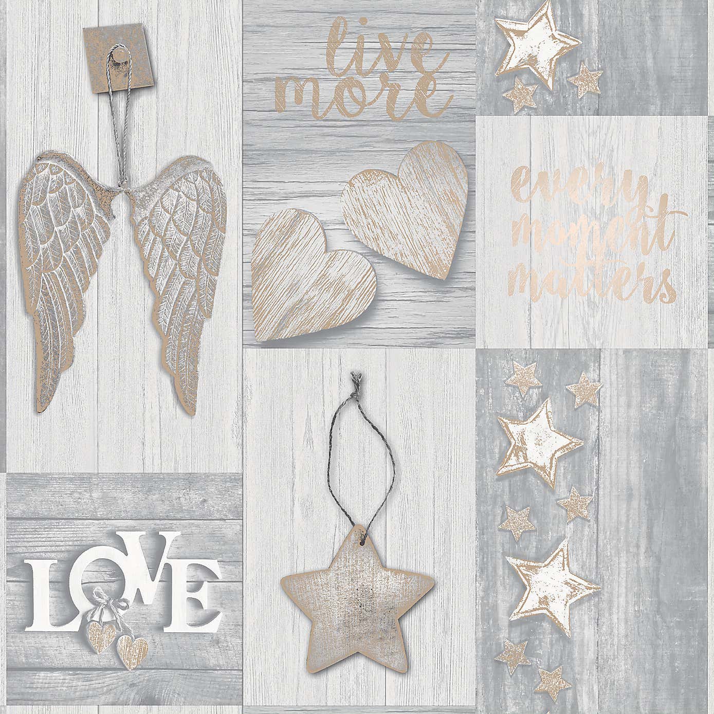 Starlight Home Rose Gold Wallpaper