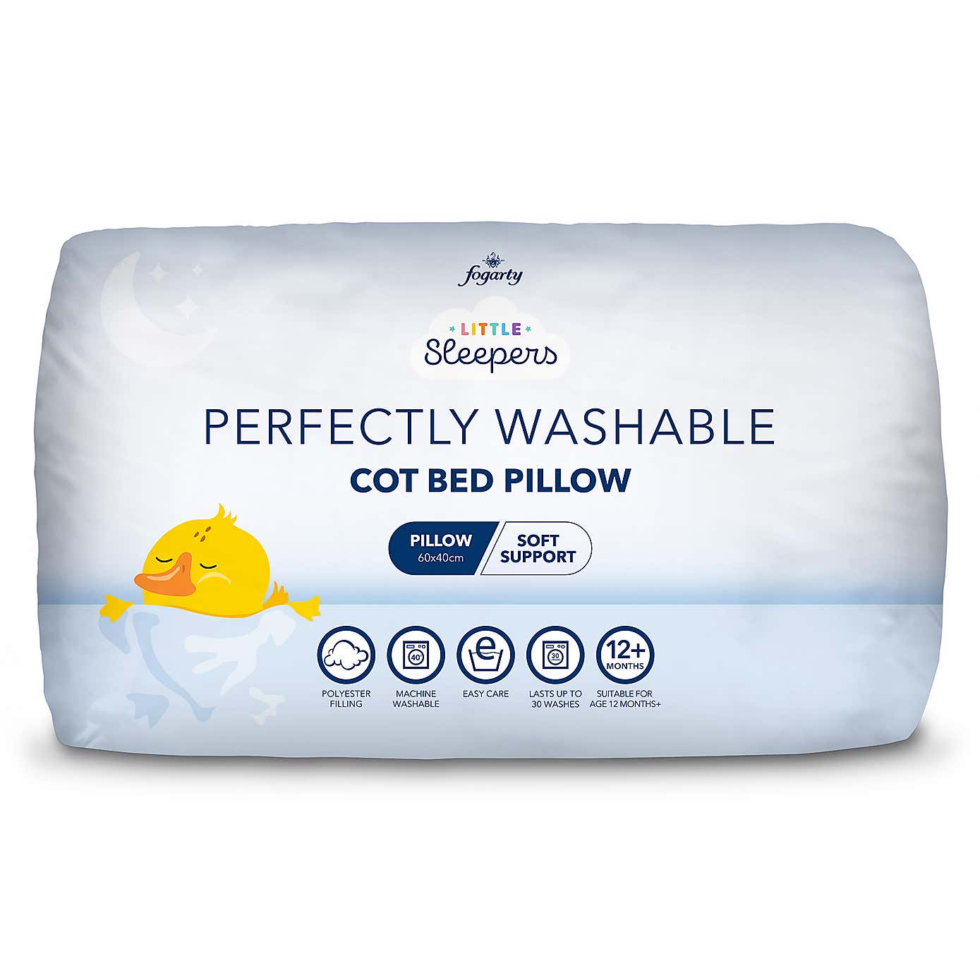 Fogarty Little Sleepers Perfectly Washable Cot Bed Pillow