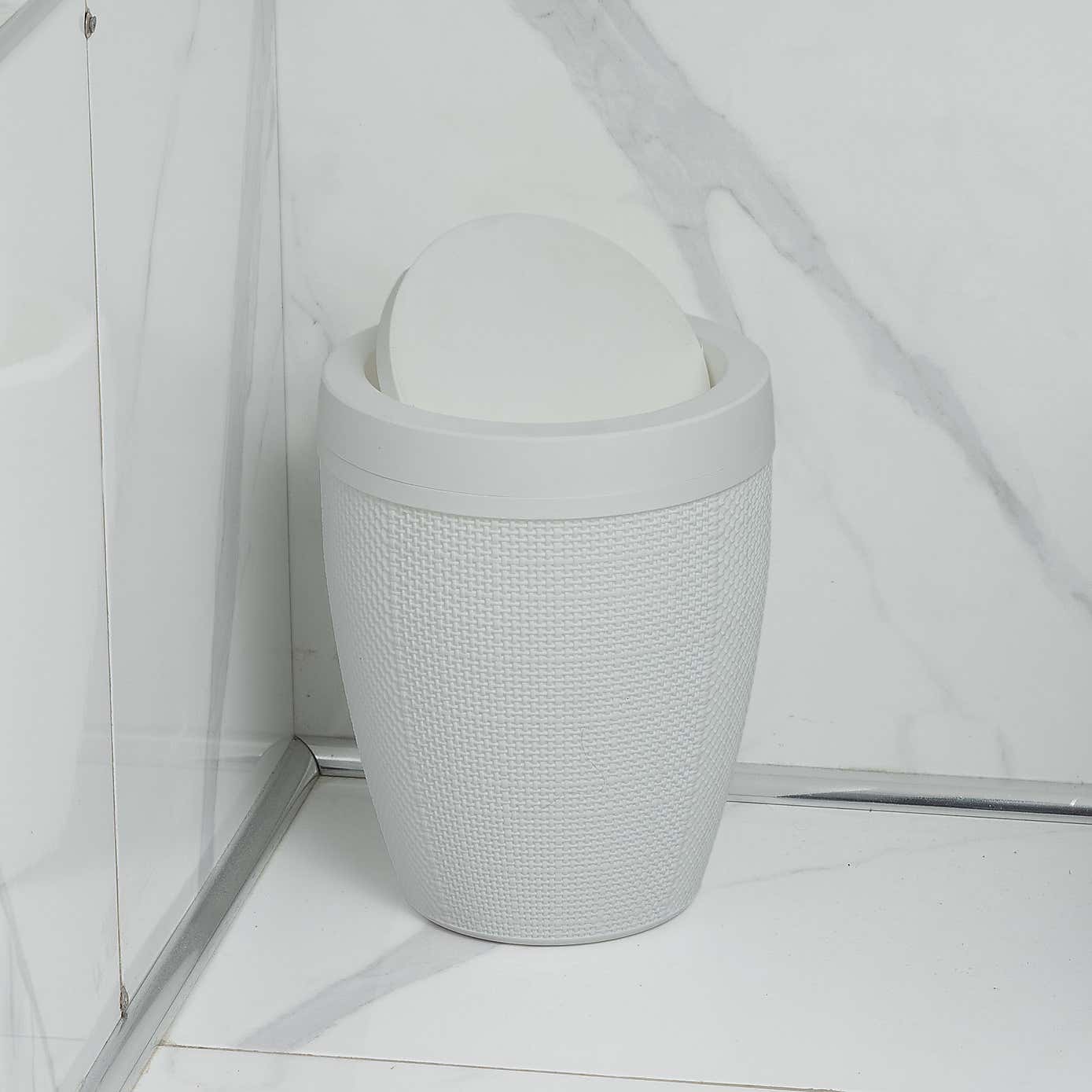 Addis Hessian Swing Lid Bathroom Bin