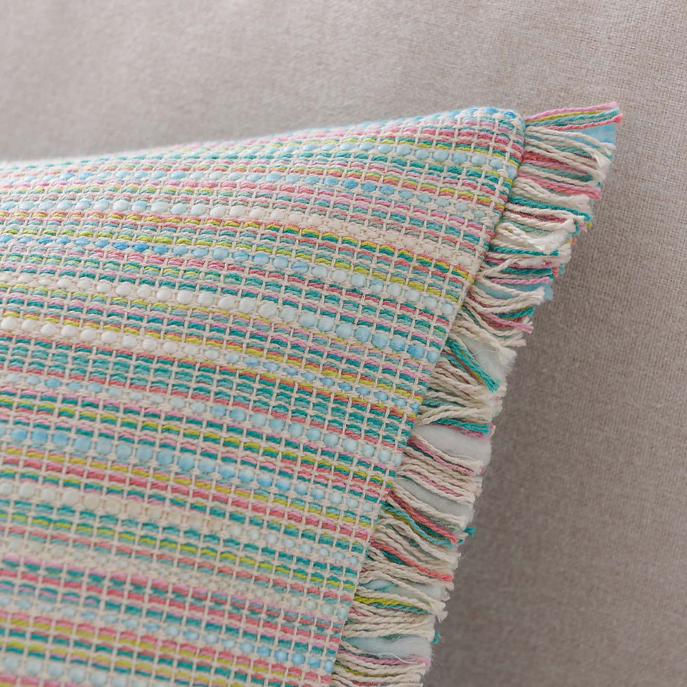 Ava Flat Weave Cotton Square Cushion