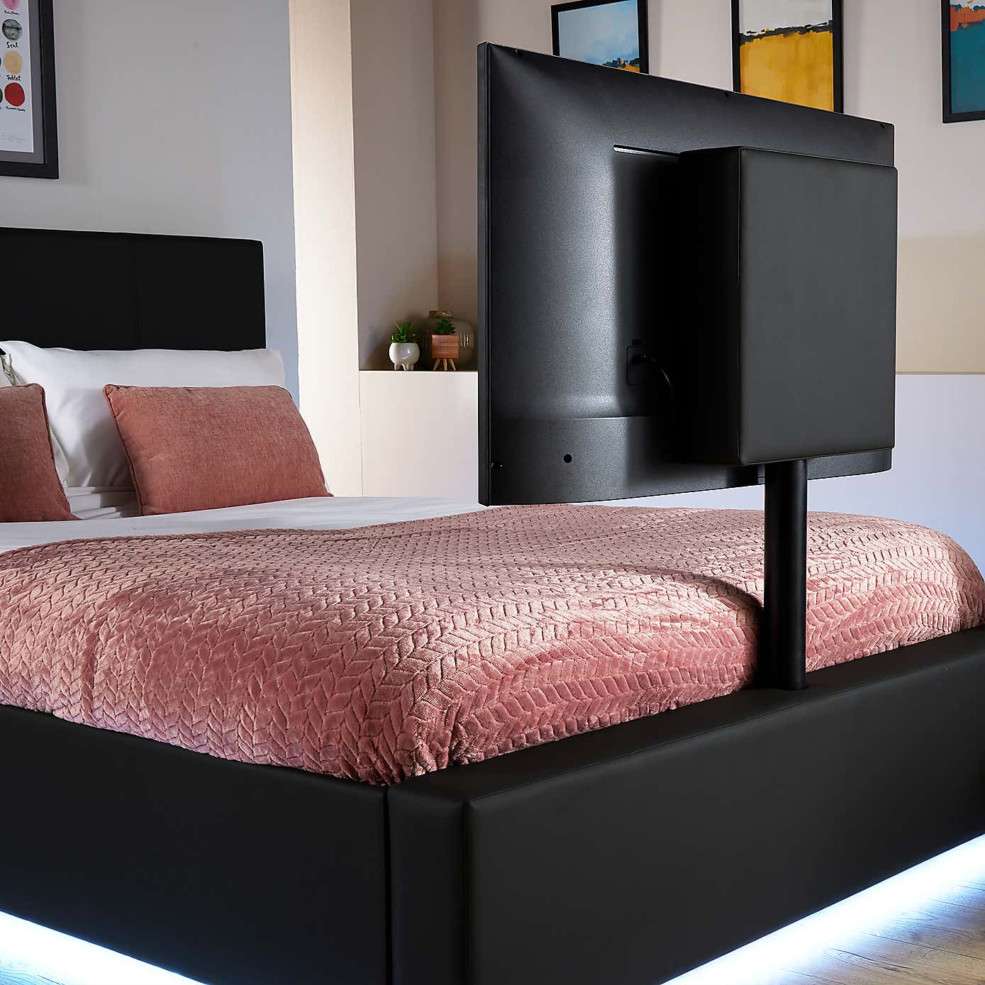 X Rocker Living Ava TV Bed with LED Lights and TV Mount