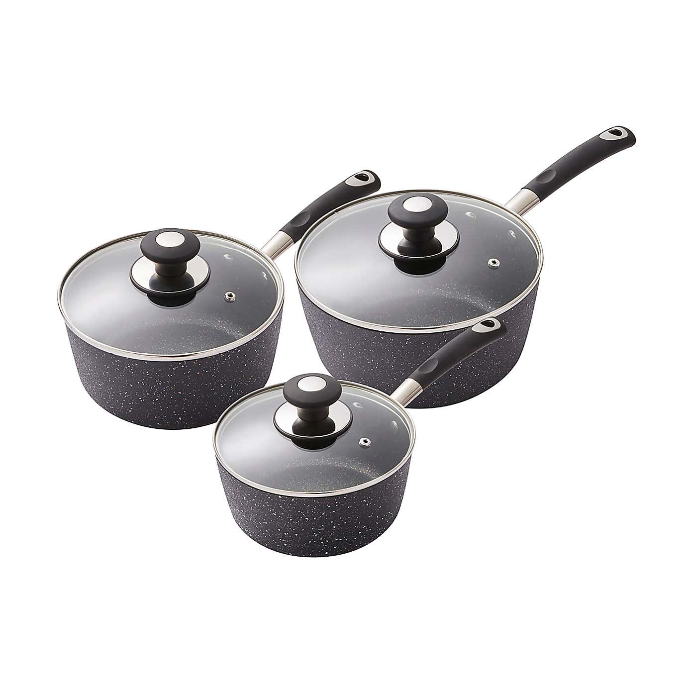 Tower Precision Non-Stick Aluminium 3 Piece Saucepan Set