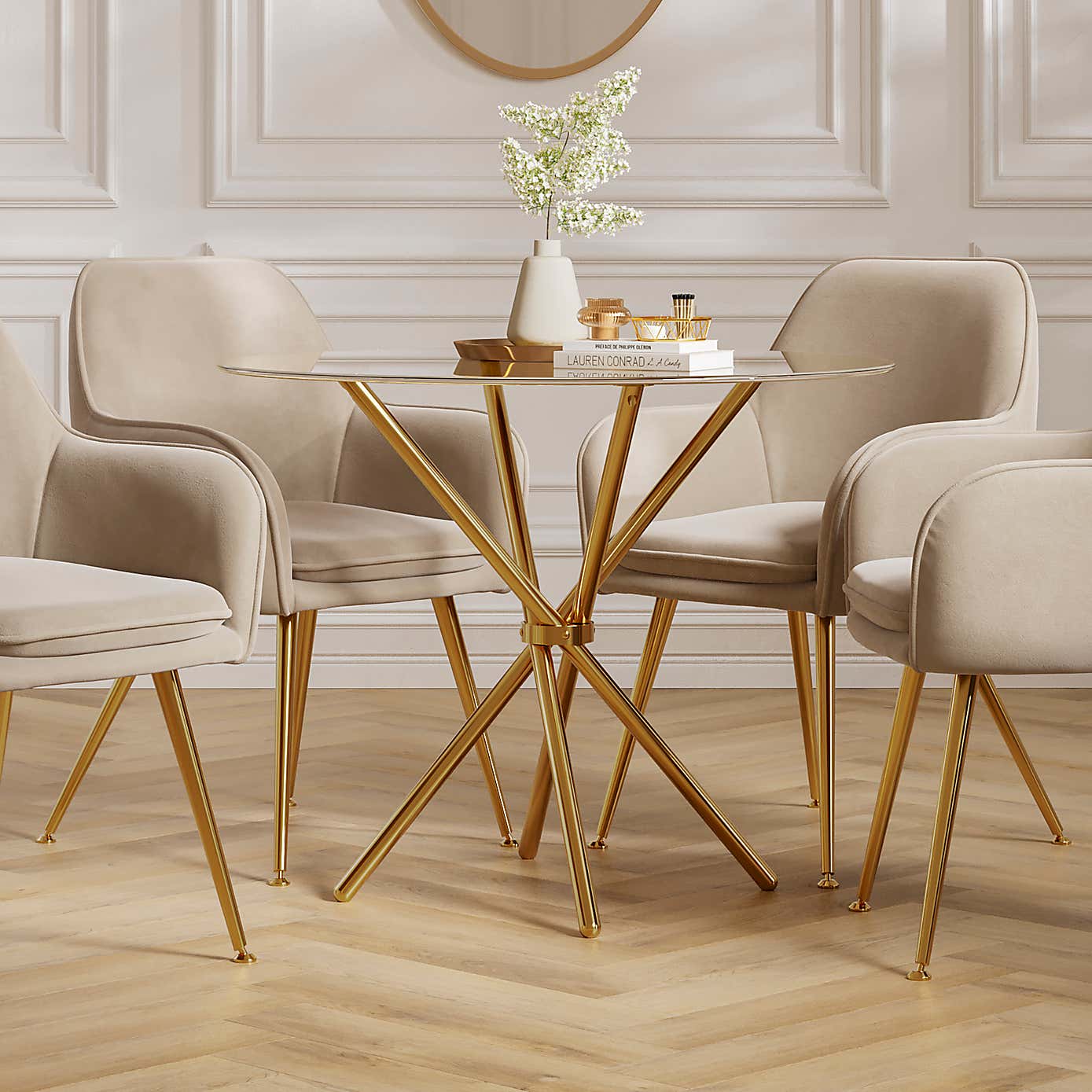 Casa Glass Top Dining Tble