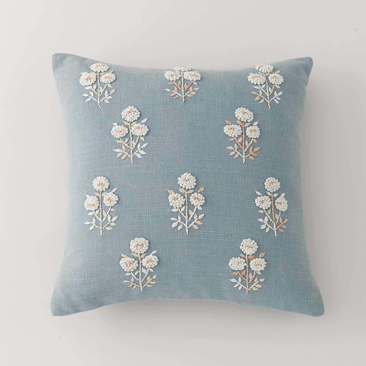 French Knot Floral Cushion Cover