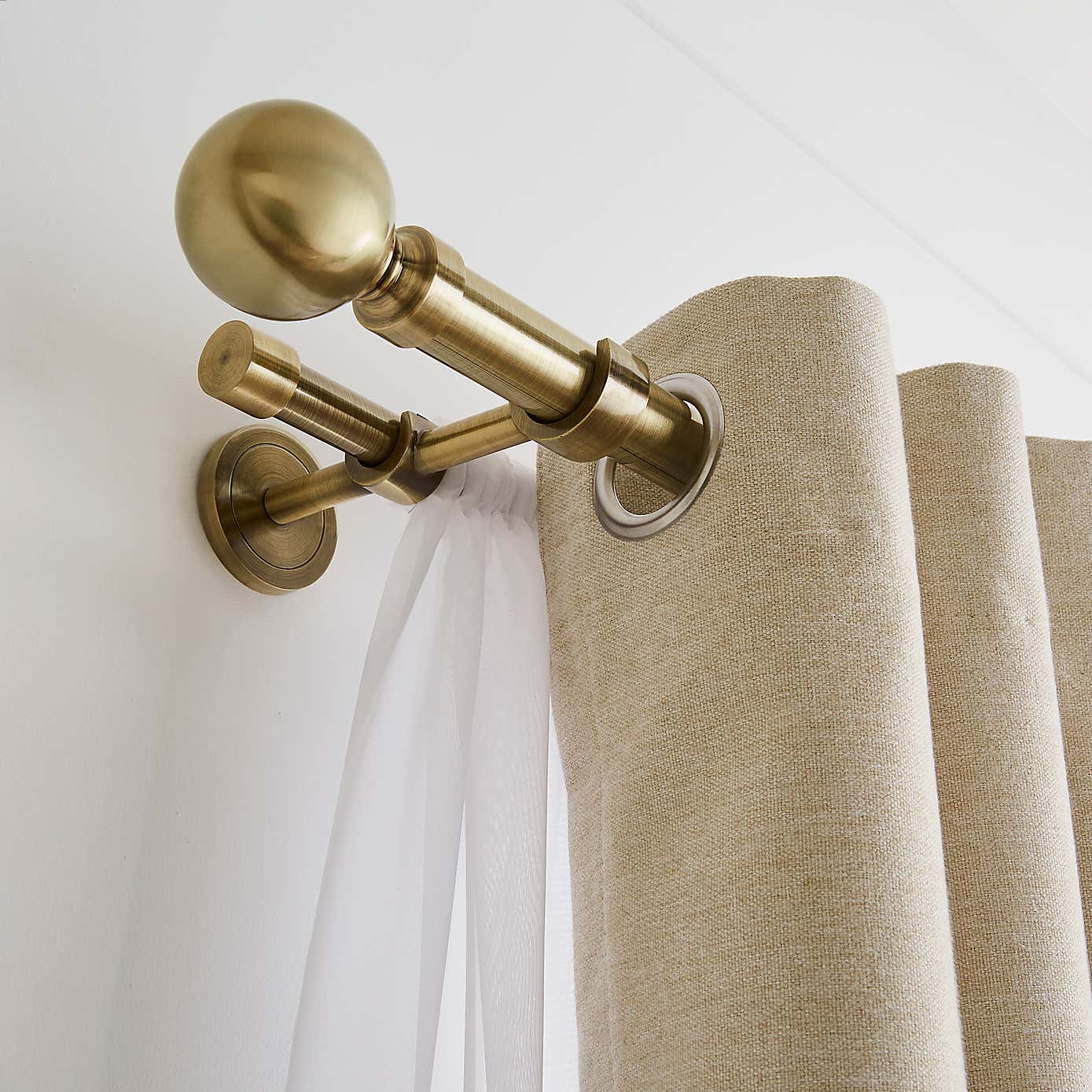 Ashton Double Layer Extendable Metal Curtain Pole